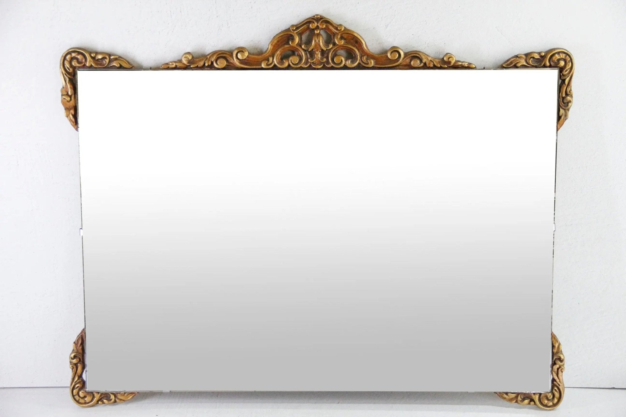 Vintage Frameless Mirror with Ornate Giltwood Detail - Debra Hall Lifestyle