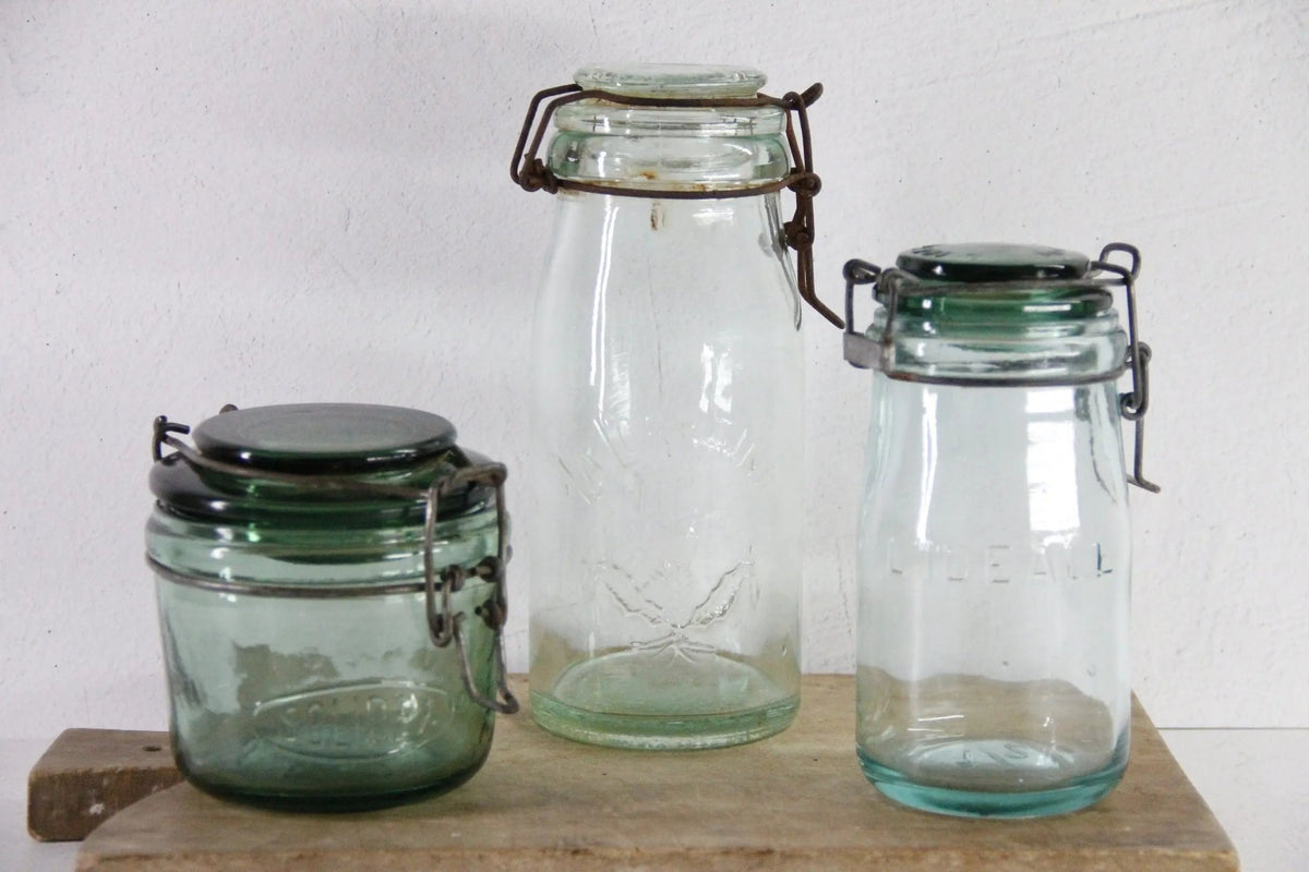 Vintage French Canning Jar | Assorted Green Glass Jar - Debra Hall Lifestyle