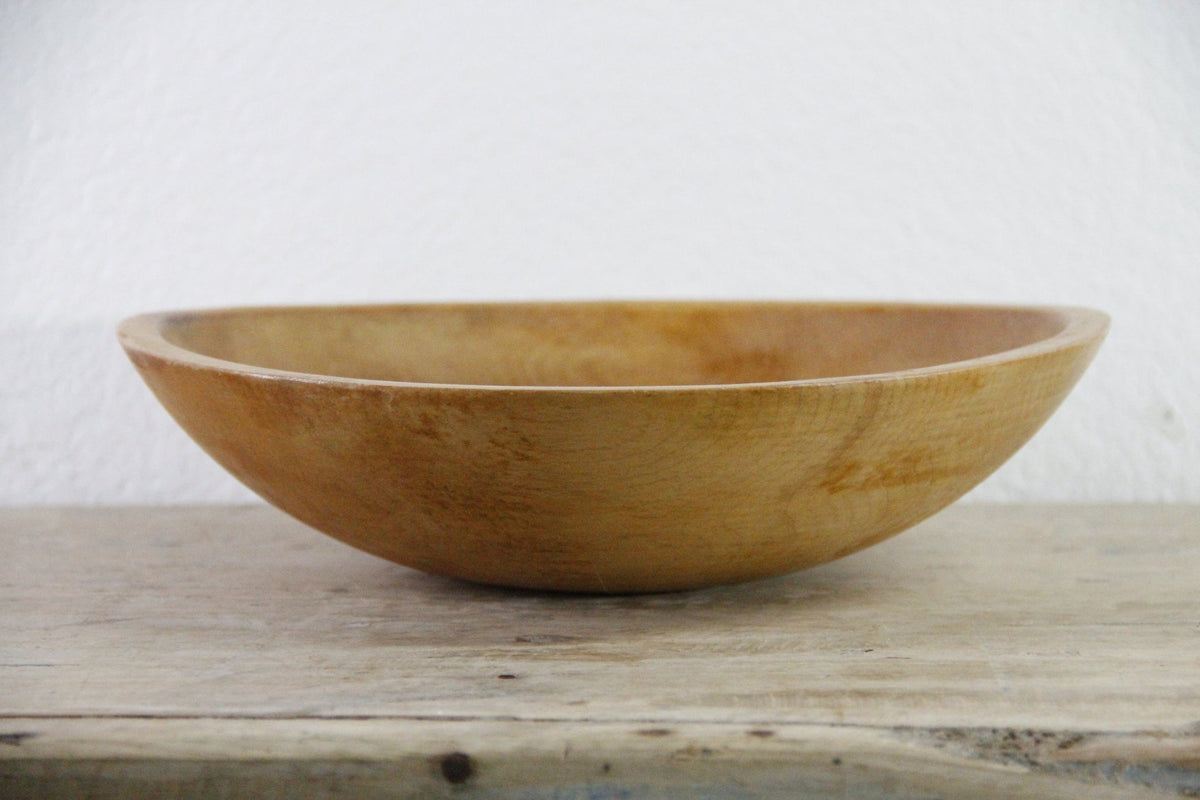 Vintage Hand Turned Wood Bowl Americana Primitive Serving Bowl - Debra Hall Lifestyle