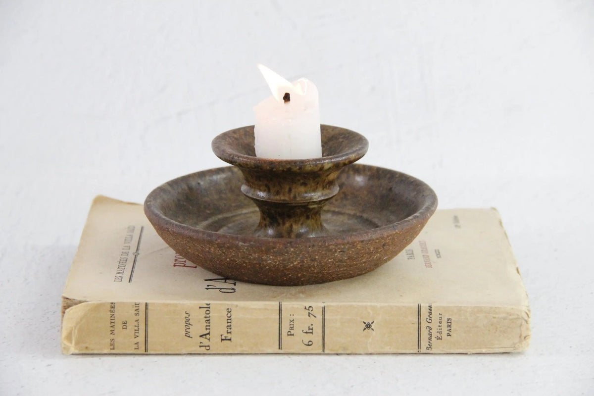 Vintage Pottery Candle Holder | Hand Made Studio Art - Debra Hall Lifestyle