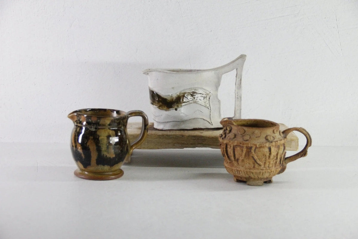 Vintage Pottery Pitcher | Handmade Cream/Milk Jug Asssorted - Debra Hall Lifestyle