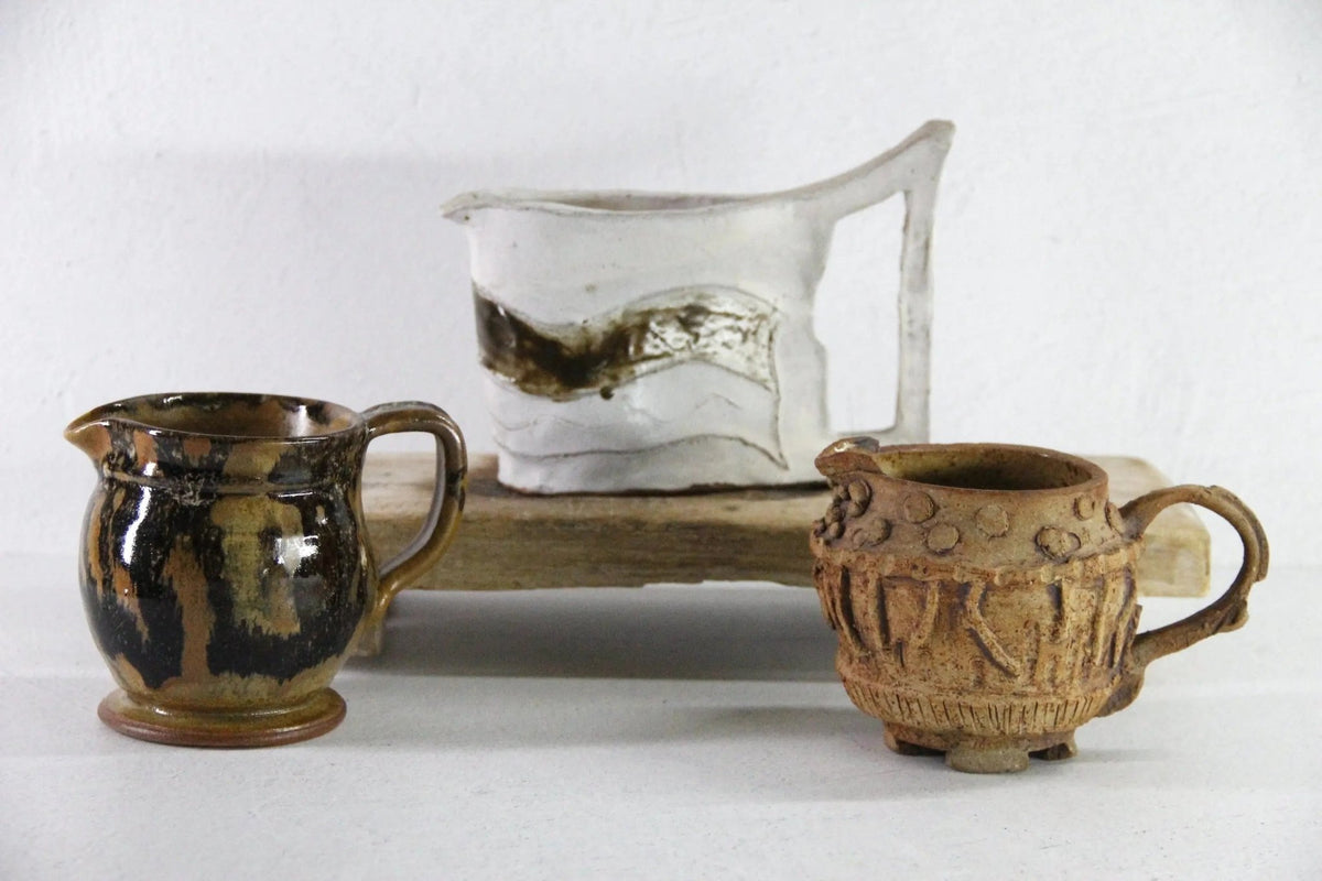 Vintage Pottery Pitcher | Handmade Cream/Milk Jug Asssorted - Debra Hall Lifestyle