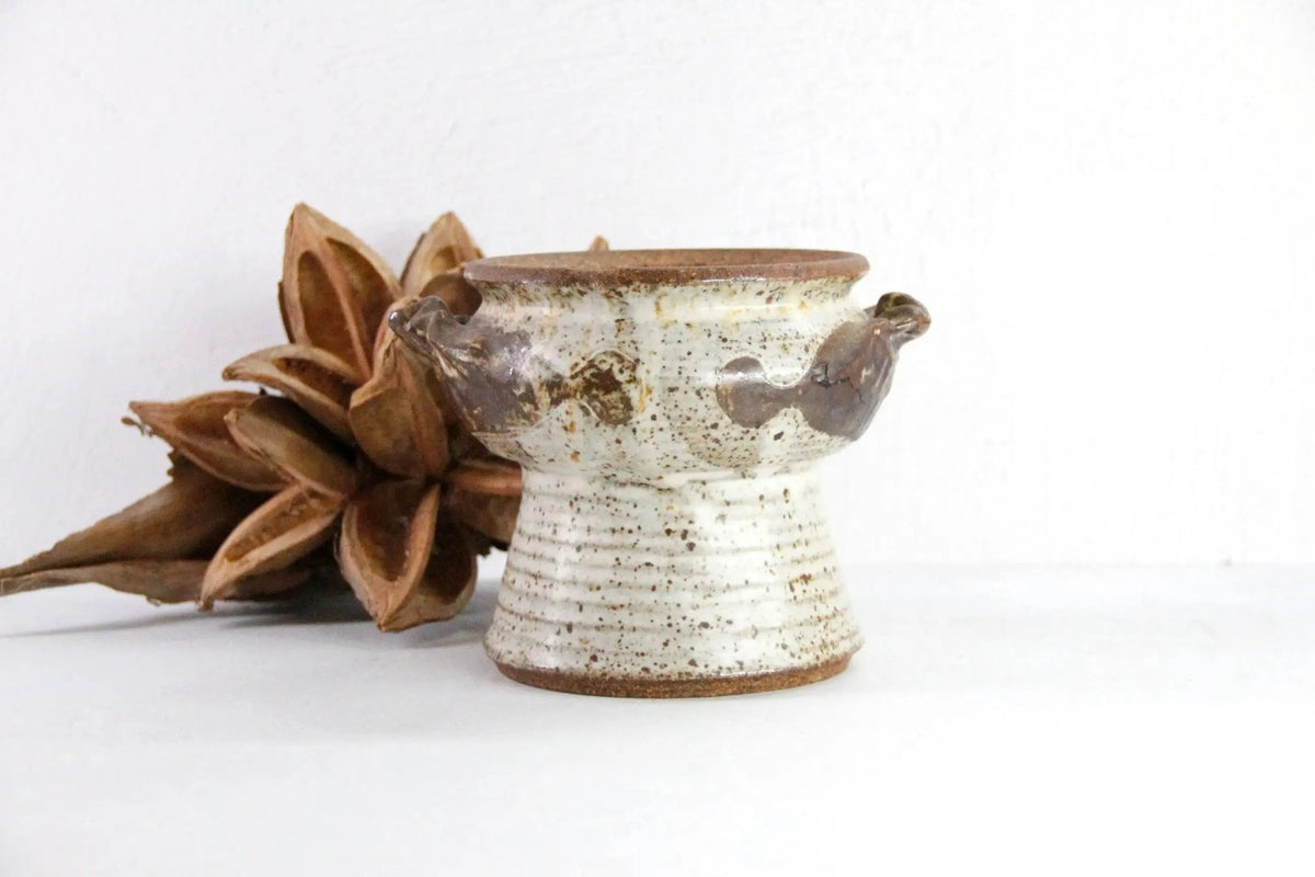 Vintage Pottery Vase | Studio Art Vessel Neutral Planter - Debra Hall Lifestyle