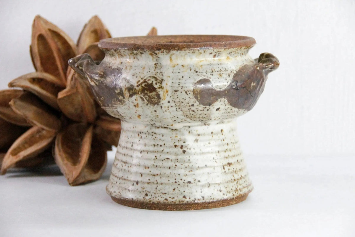 Vintage Pottery Vase | Studio Art Vessel Neutral Planter - Debra Hall Lifestyle