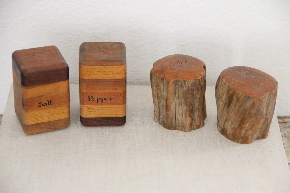 Vintage Salt and Pepper Set | Rustic Shakers Assorted Pair - Debra Hall Lifestyle