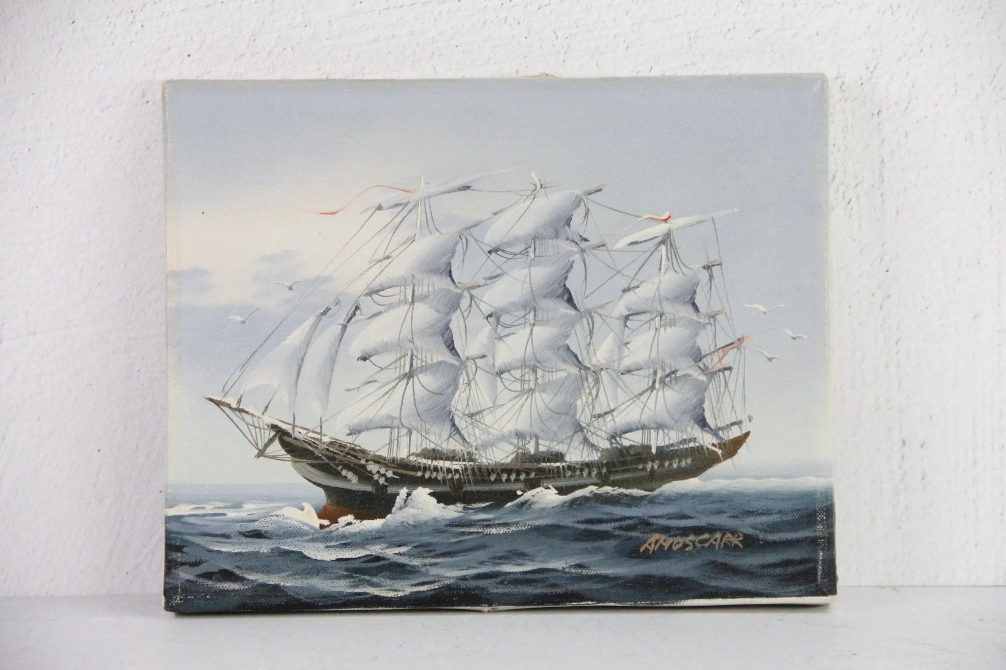 Vintage Ship Painting | Sailing Clipper Ship Wall Decor - Debra Hall Lifestyle