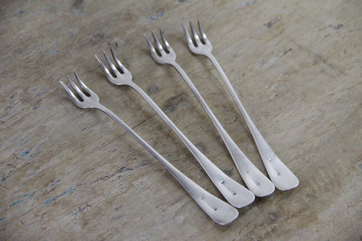 Vintage St. Francis Hotel Seafood Forks | Silverplate Set of 4 - Debra Hall Lifestyle