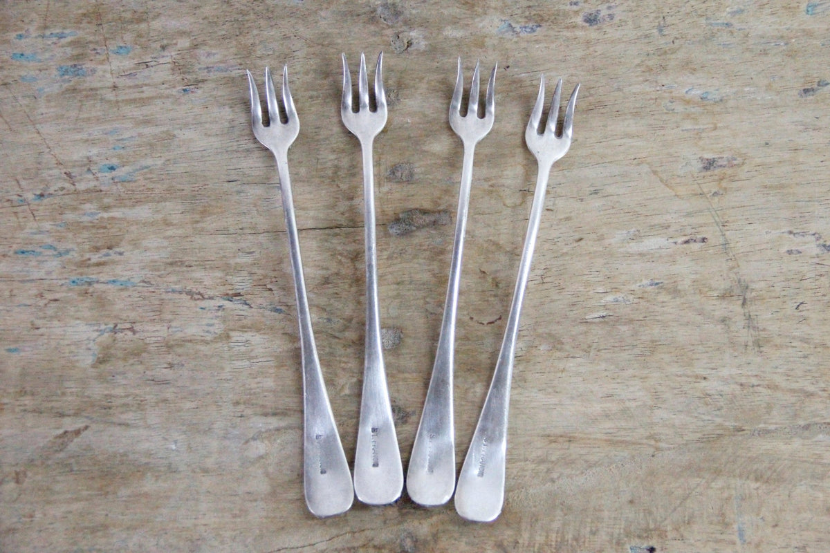 Vintage St. Francis Hotel Seafood Forks | Silverplate Set of 4 - Debra Hall Lifestyle