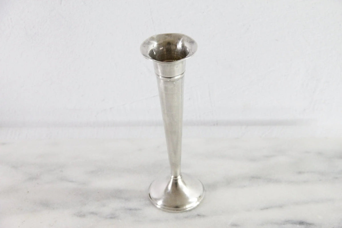 Vintage Sterling Silver Vase Preisner 8" Trumpet Bud Vase 4.4 oz - Debra Hall Lifestyle