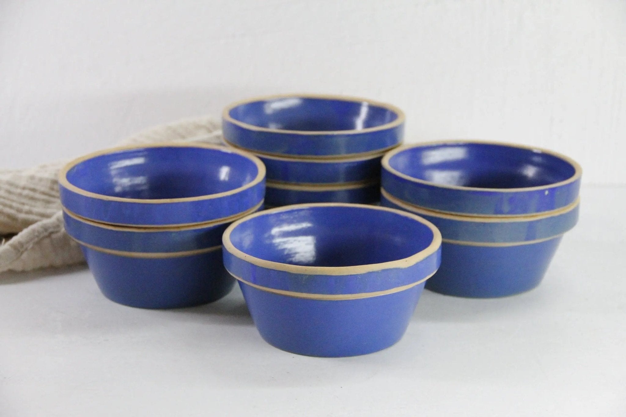 Vintage Stoneware Bowl | Clay City Pottery Blue 5" - Debra Hall Lifestyle