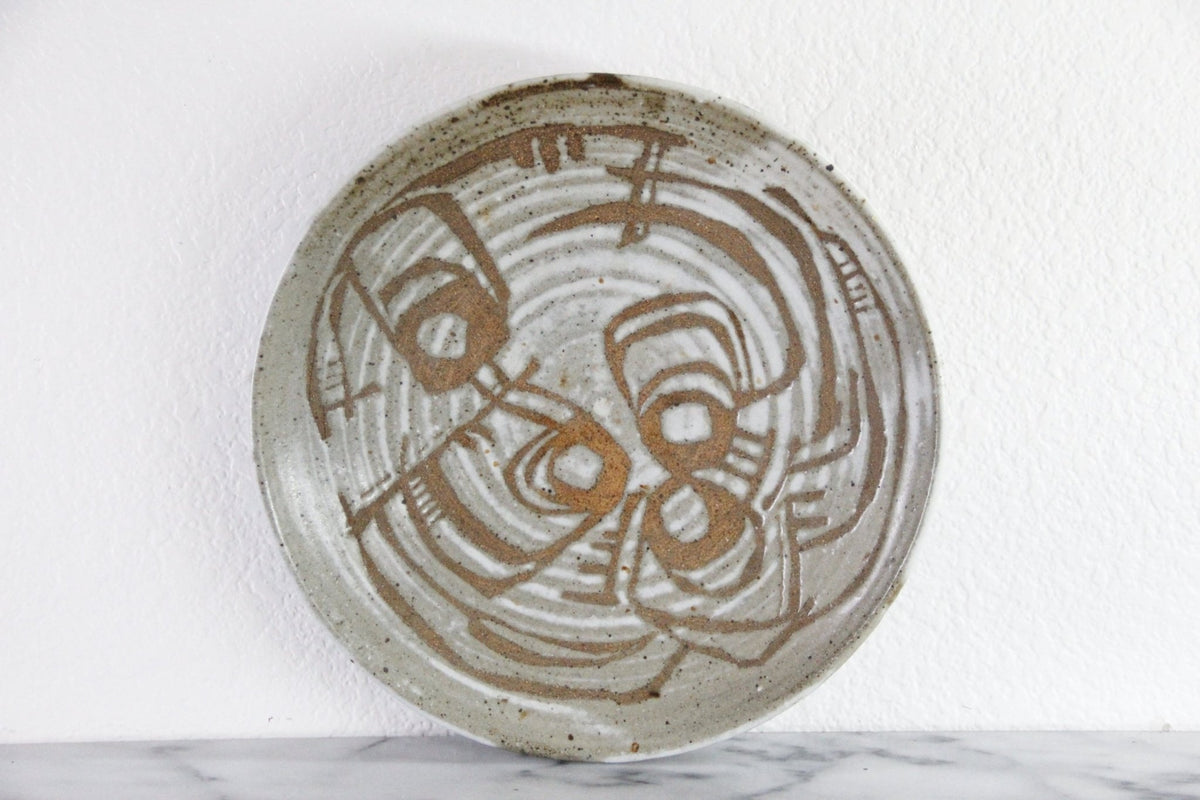 Vintage Studio Pottery Bowl | Abstract Stoneware Catchall - Debra Hall Lifestyle