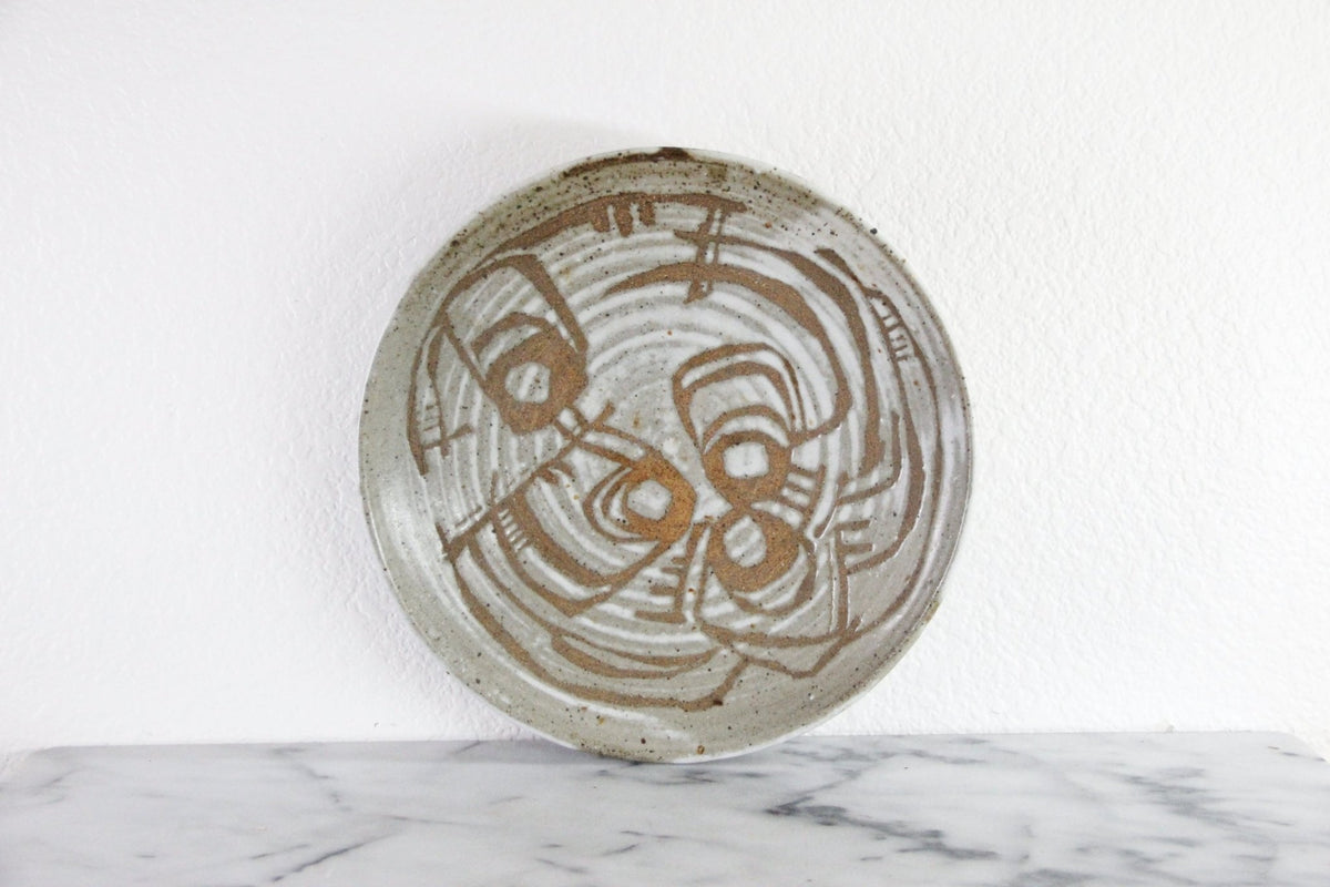 Vintage Studio Pottery Bowl | Abstract Stoneware Catchall - Debra Hall Lifestyle