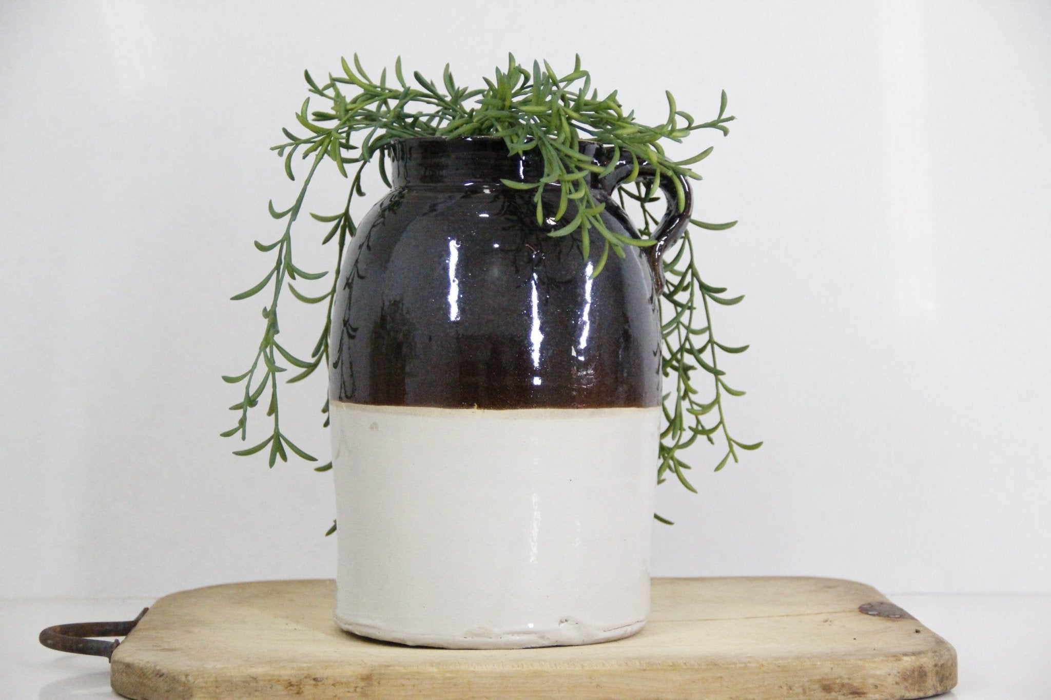 Antique Stoneware Canning Jar | Dipped Two-Tone - Debra Hall Lifestyle