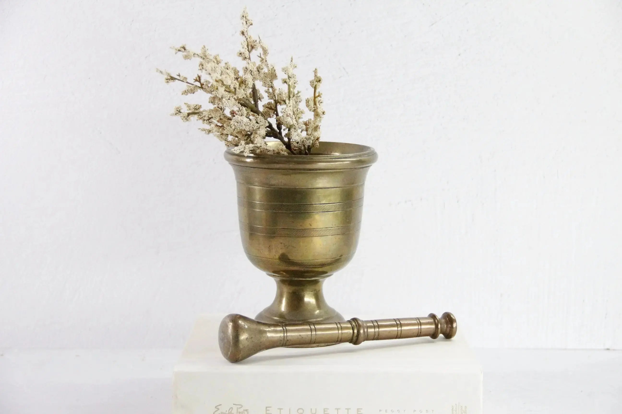 Vintage Brass Mortar with Pestle