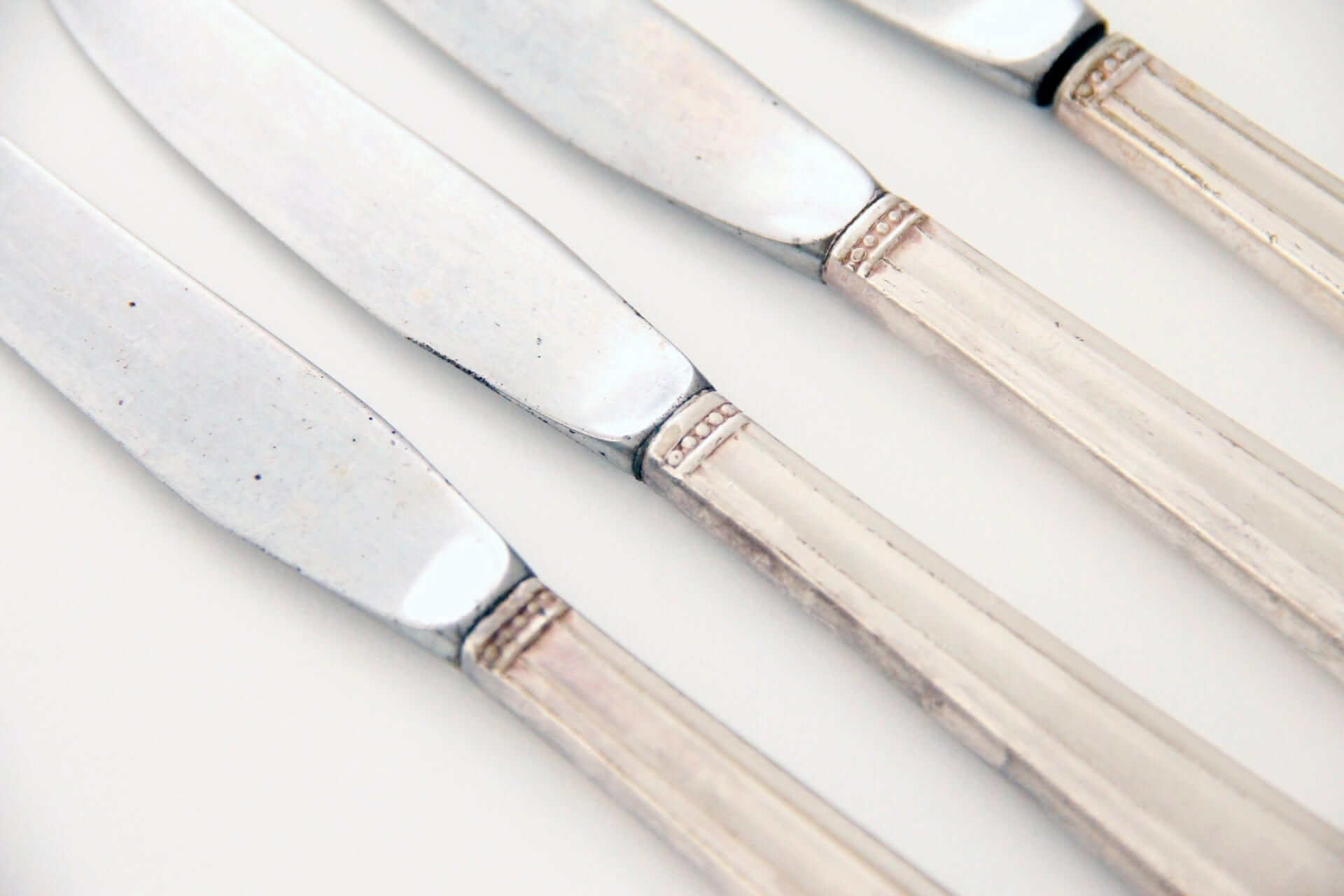 1930s Silver Dinner Knife | Flatware 4 Pcs. Tableware