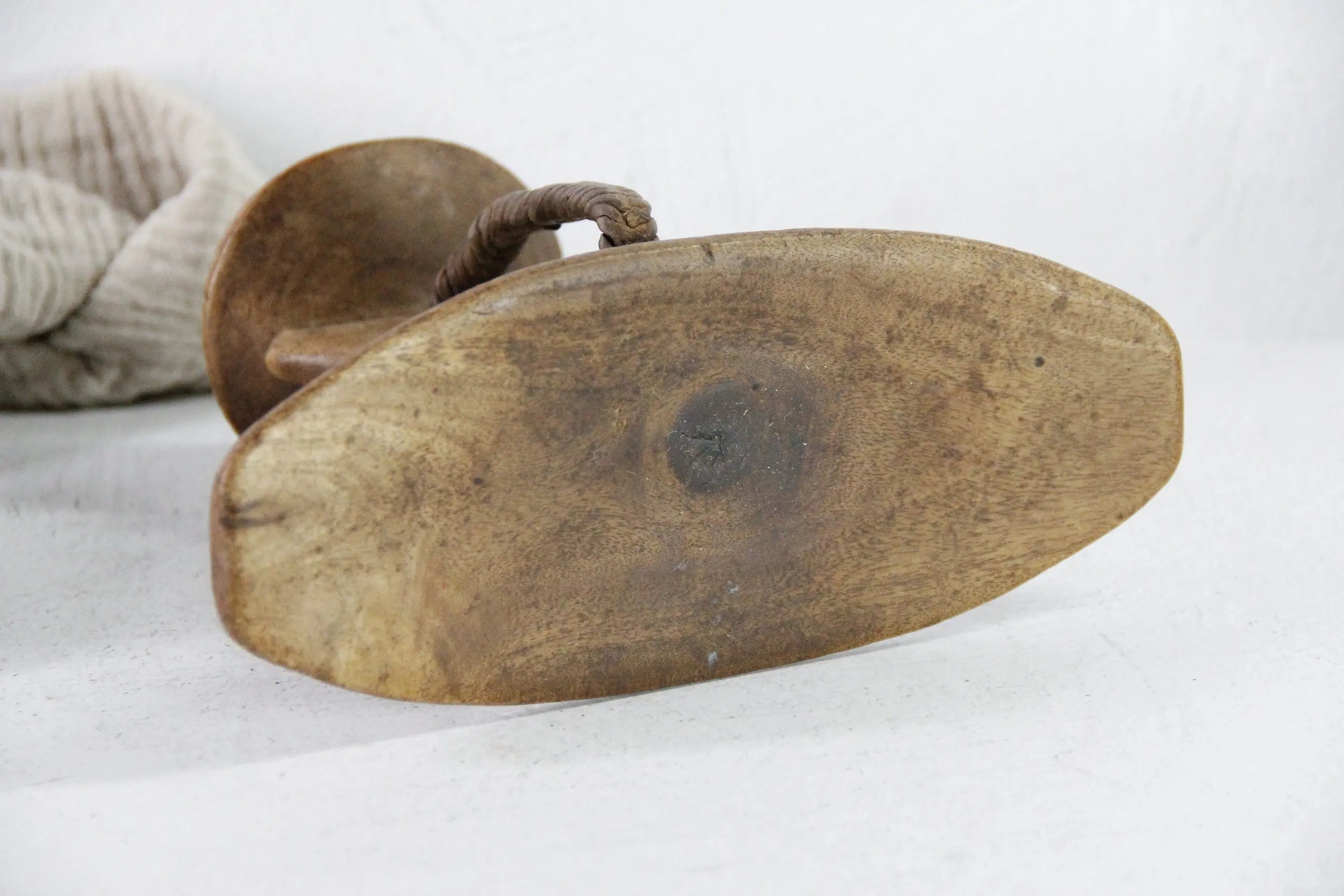 African Wooden Headrest | Antique Hand Carved with Strap  Debra Hall Lifestyle