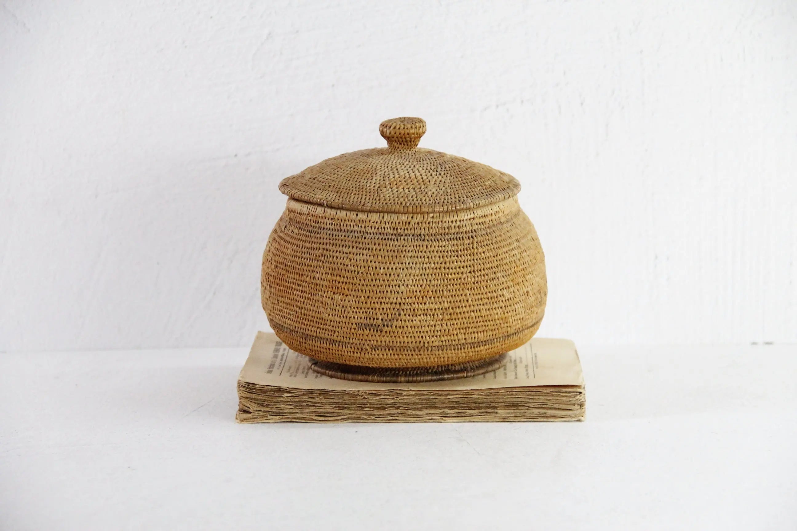 American Indian Basket | Native Woven Lidded Storage  Debra Hall Lifestyle