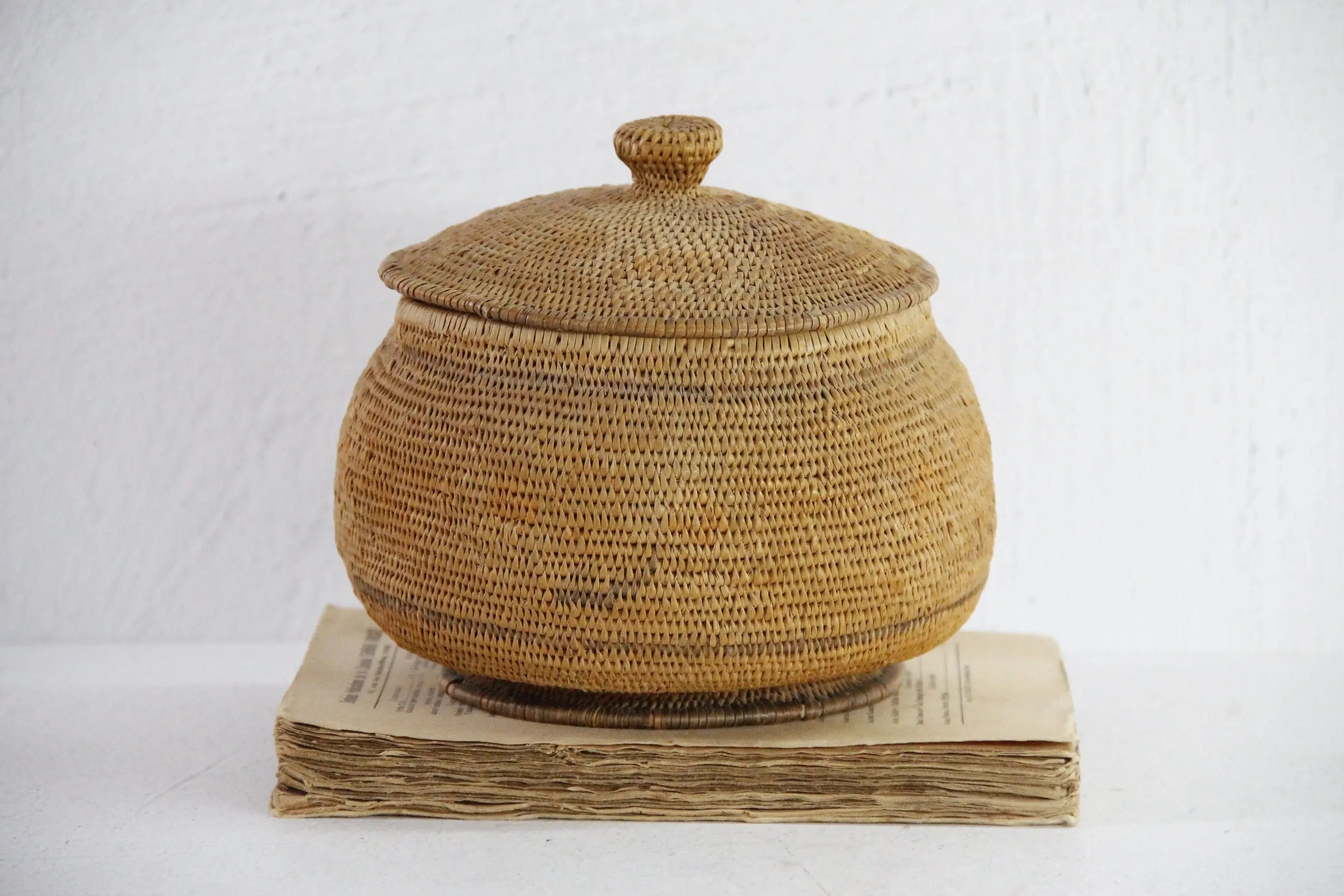 American Indian Basket | Native Woven Lidded Storage  Debra Hall Lifestyle