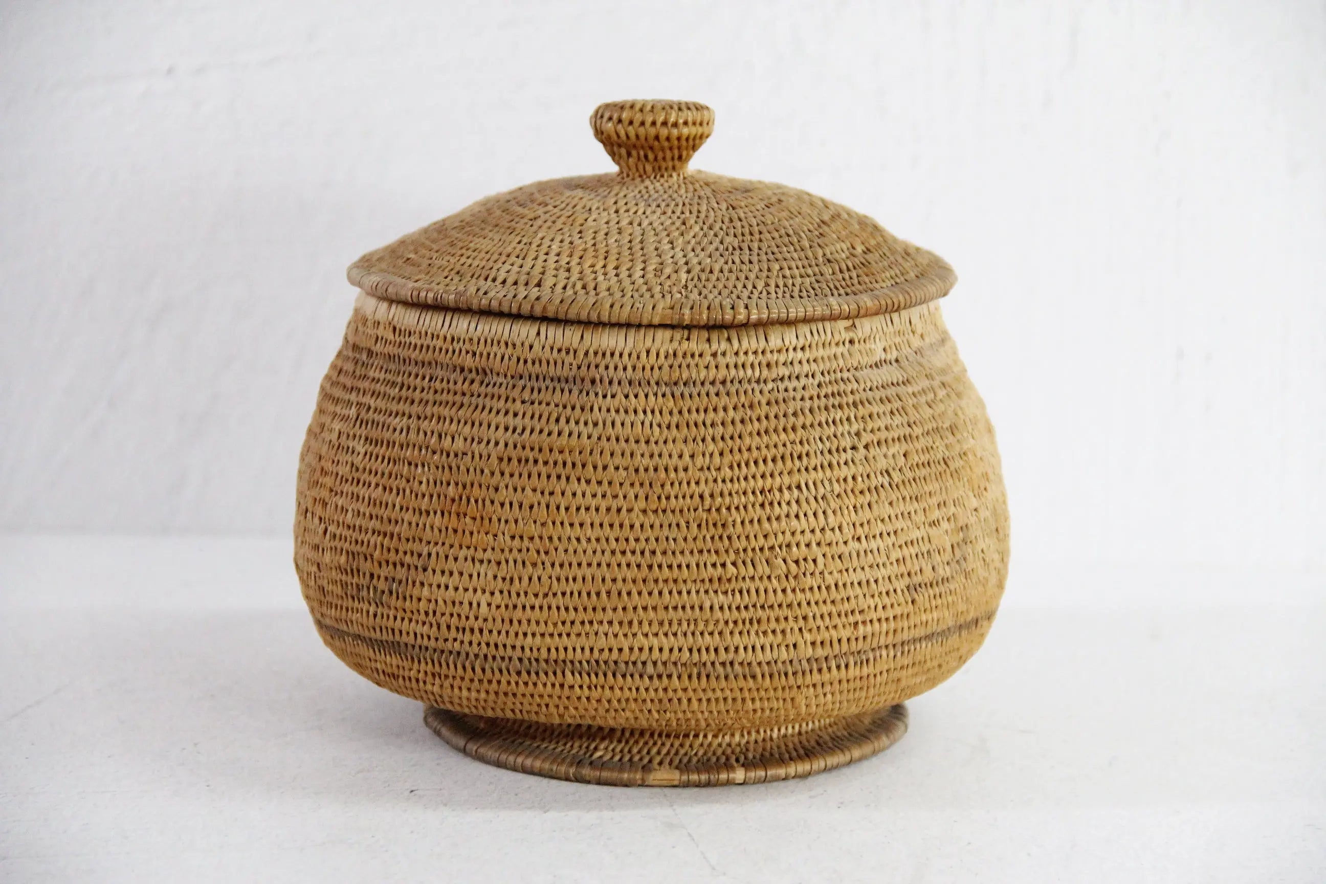 American Indian Basket | Native Woven Lidded Storage  Debra Hall Lifestyle