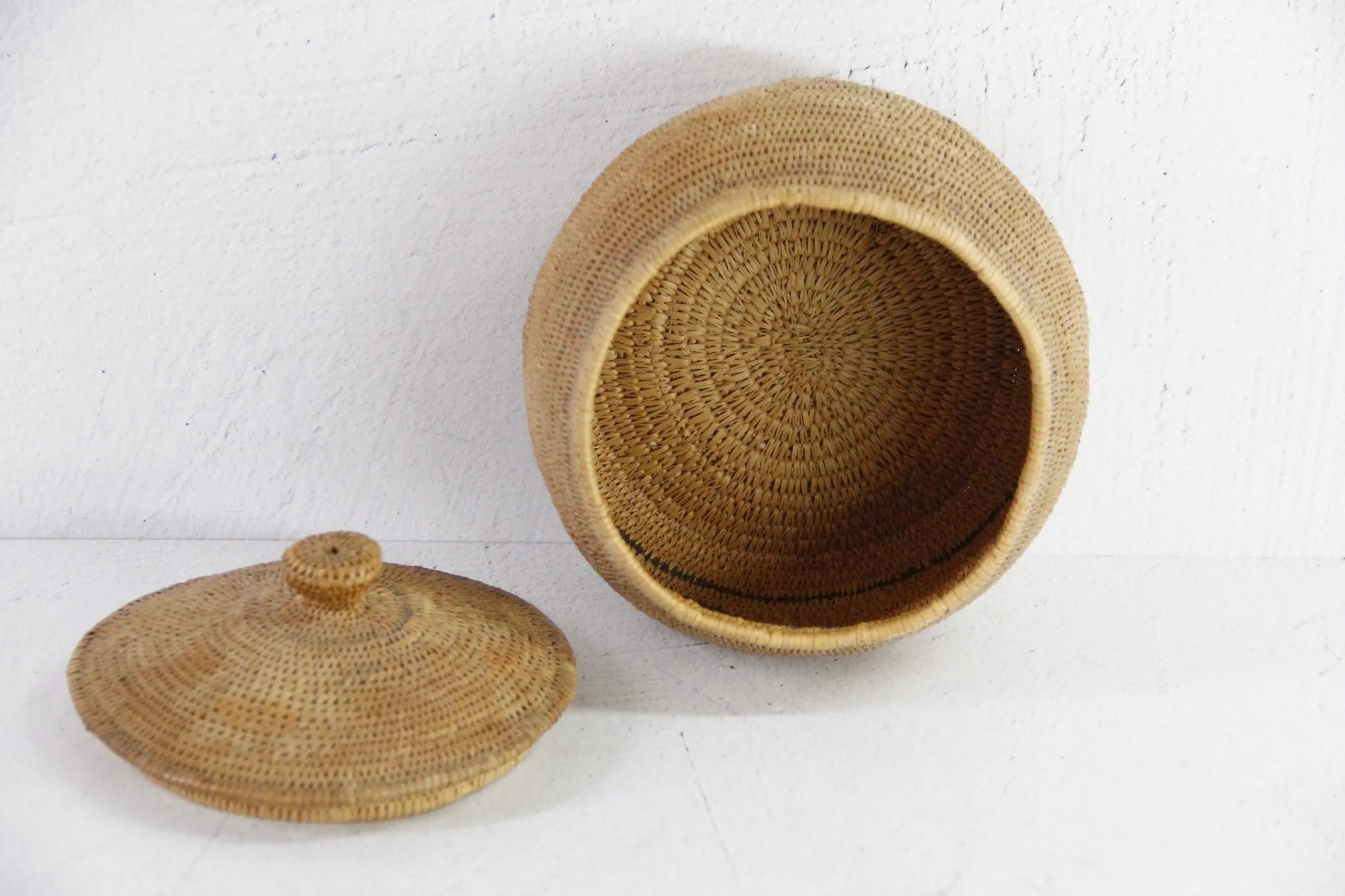 American Indian Basket | Native Woven Lidded Storage  Debra Hall Lifestyle