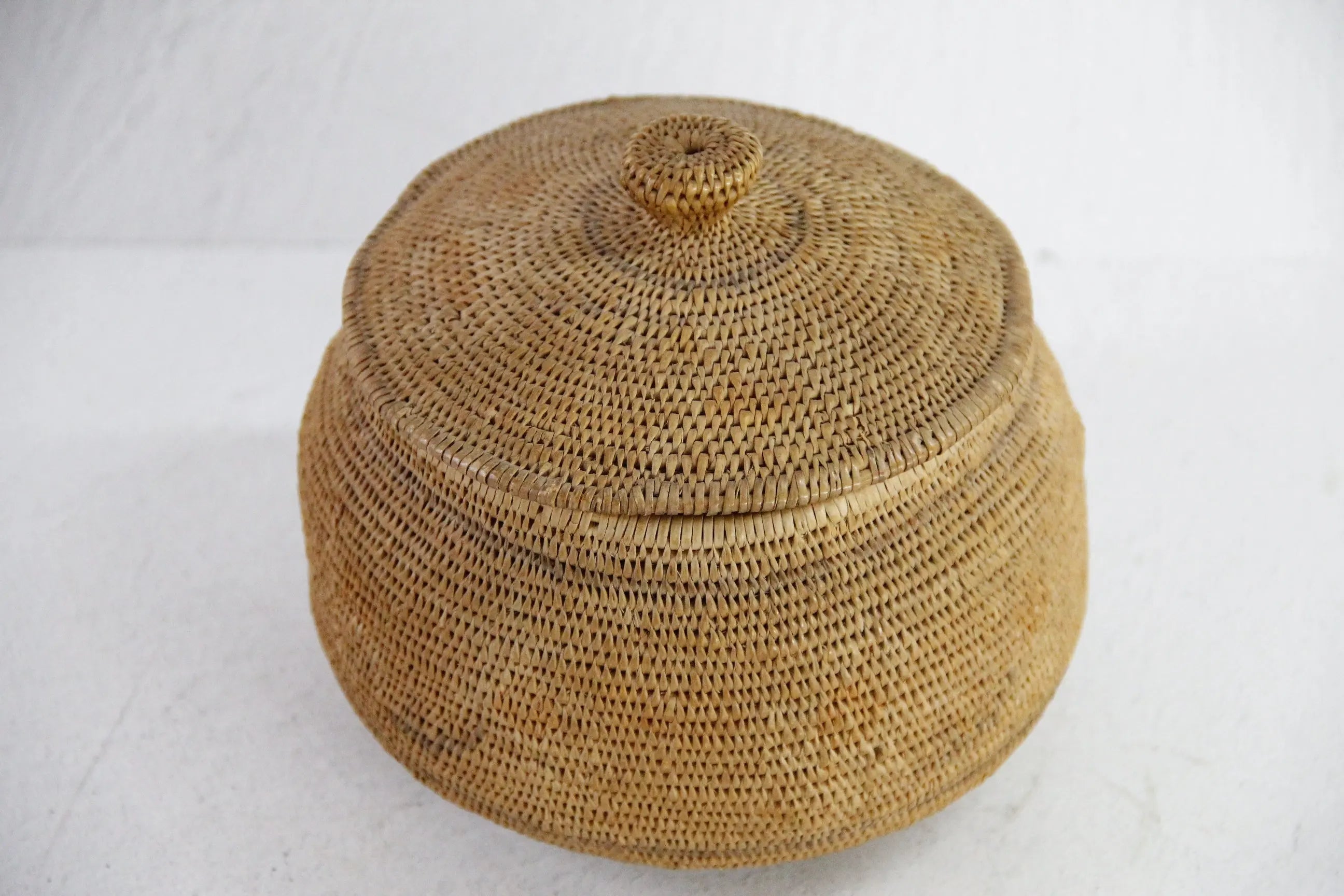 American Indian Basket | Native Woven Lidded Storage  Debra Hall Lifestyle