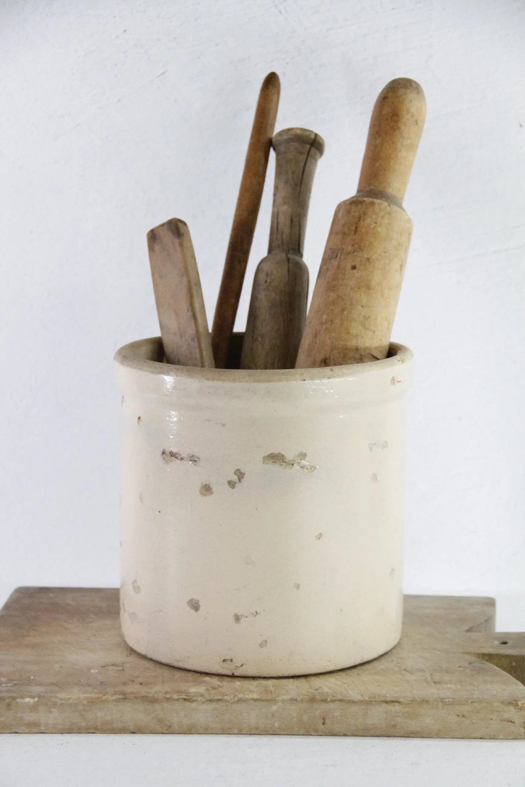 Antique 1 Gallon Stoneware Crock For Utensils | Rustic  Debra Hall Lifestyle