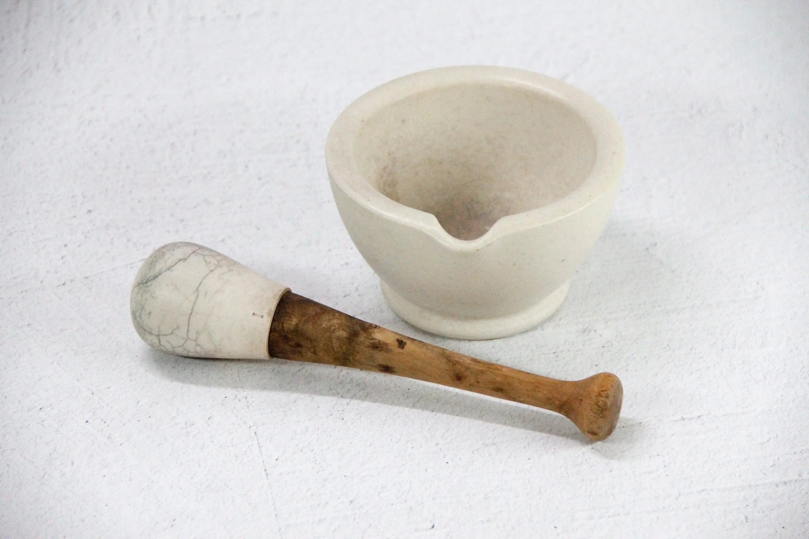 Antique Apothecary Mortar and Pestle | Matte Porcelain Stone  Debra Hall Lifestyle