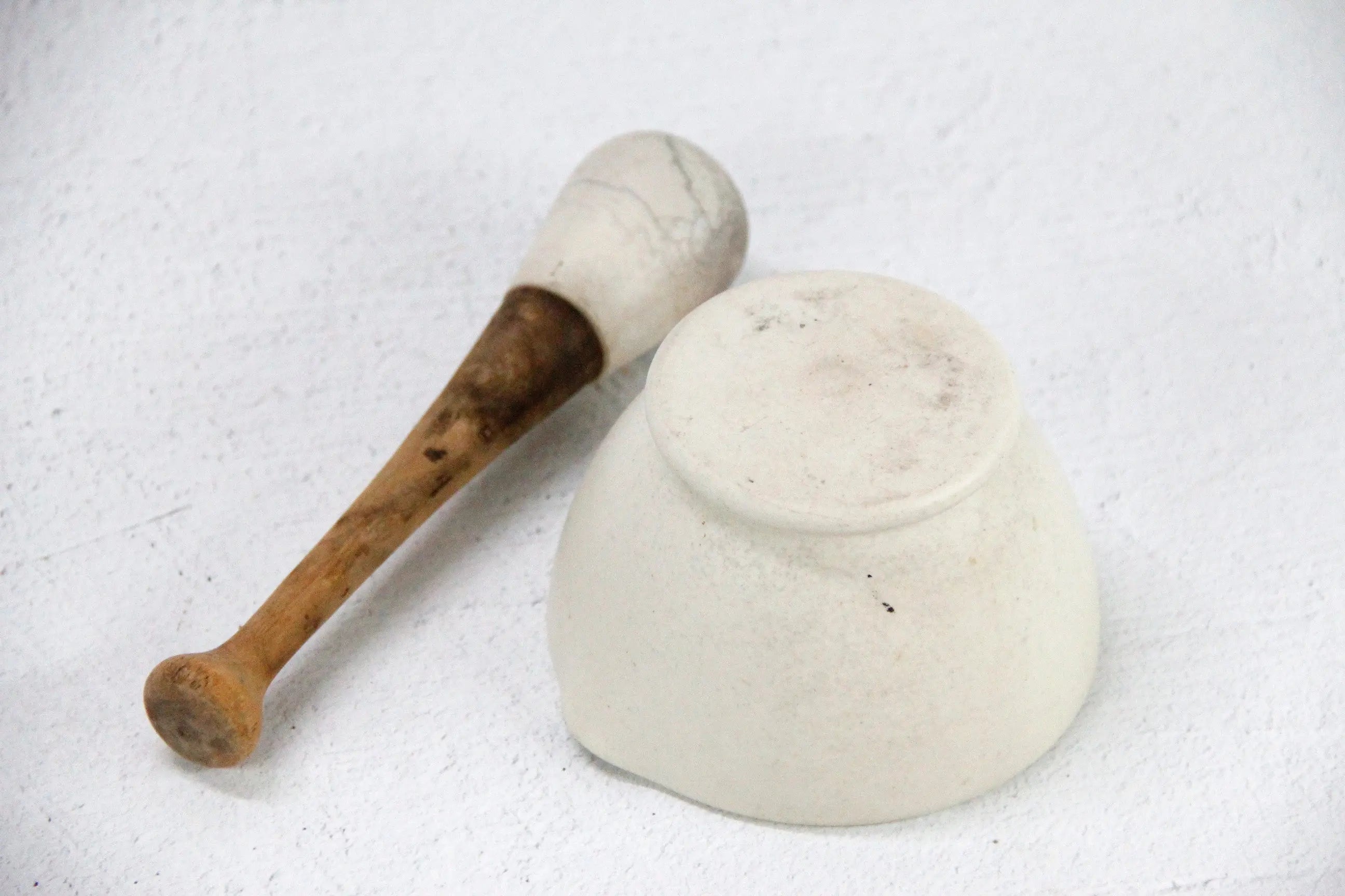 Antique Apothecary Mortar and Pestle | Matte Porcelain Stone  Debra Hall Lifestyle