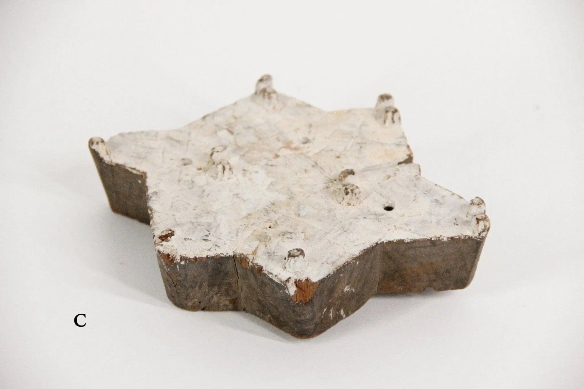 Antique Block Textile Stamp | Found Wood Stamp | Large White  Debra Hall Lifestyle