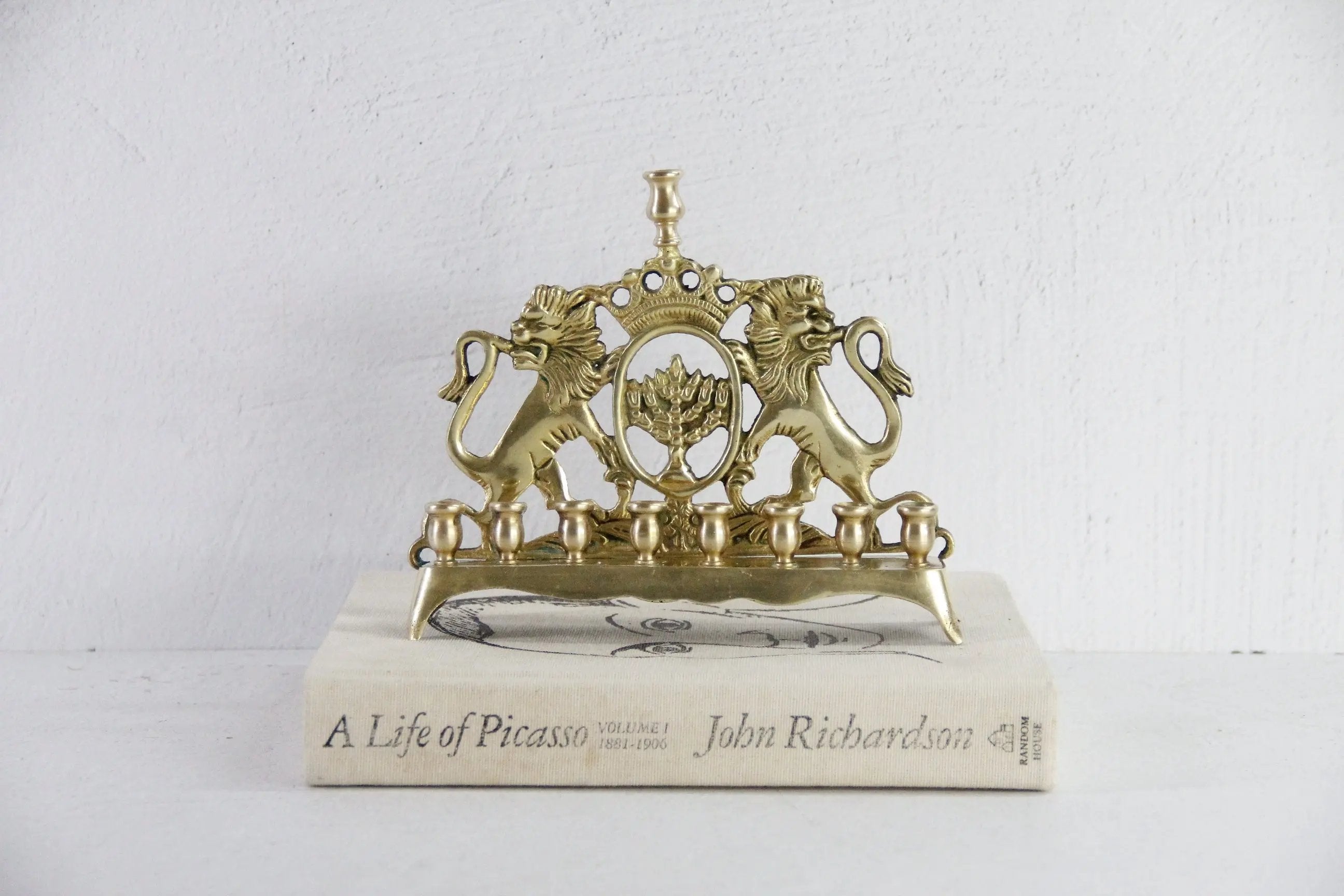 Antique Brass Menorah | 19th Century Eastern European  Debra Hall Lifestyle