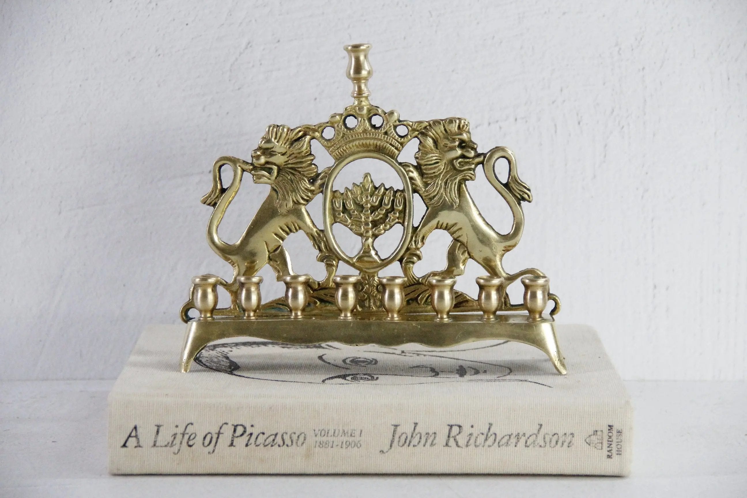 Antique Brass Menorah | 19th Century Eastern European  Debra Hall Lifestyle