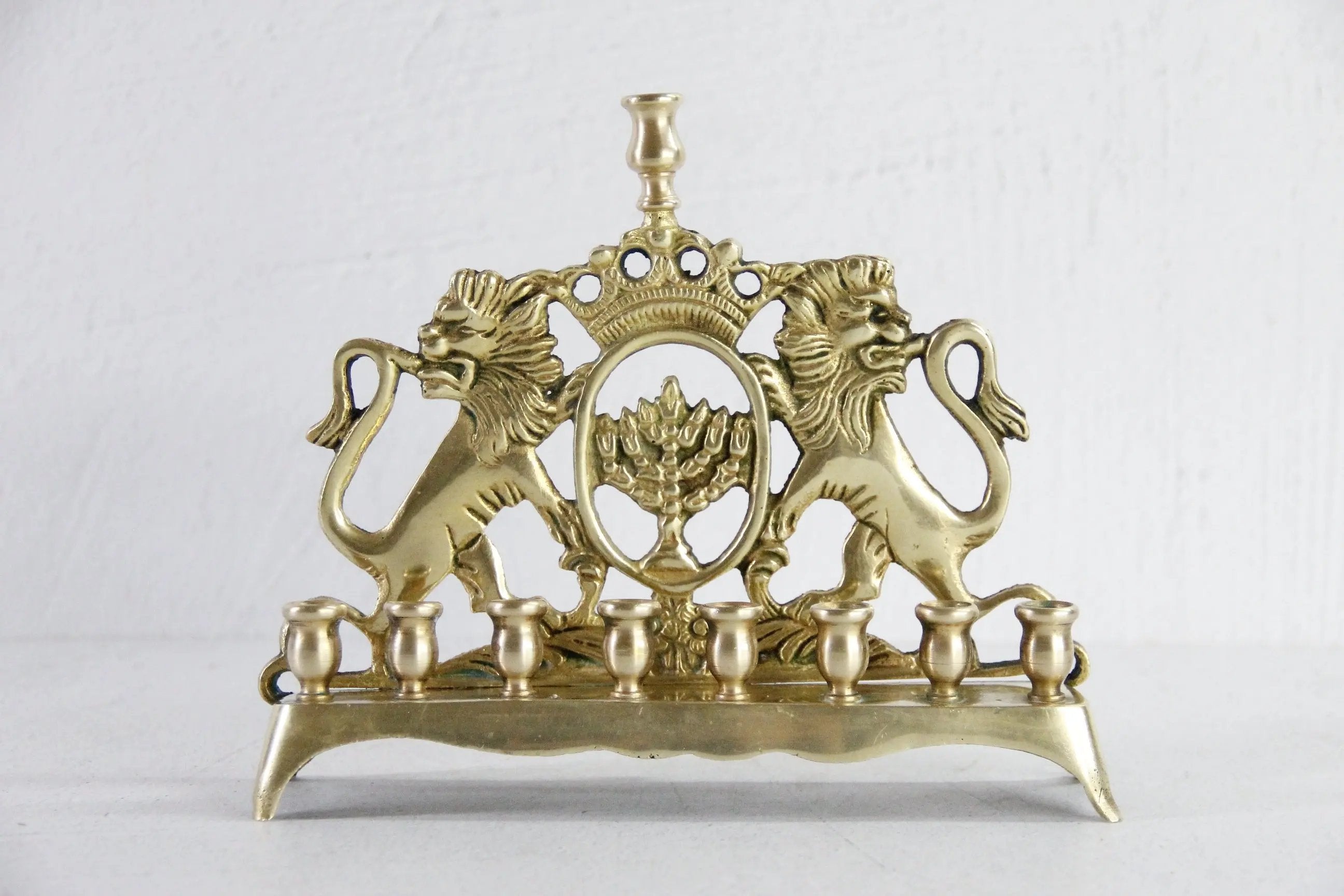 Antique Brass Menorah | 19th Century Eastern European  Debra Hall Lifestyle