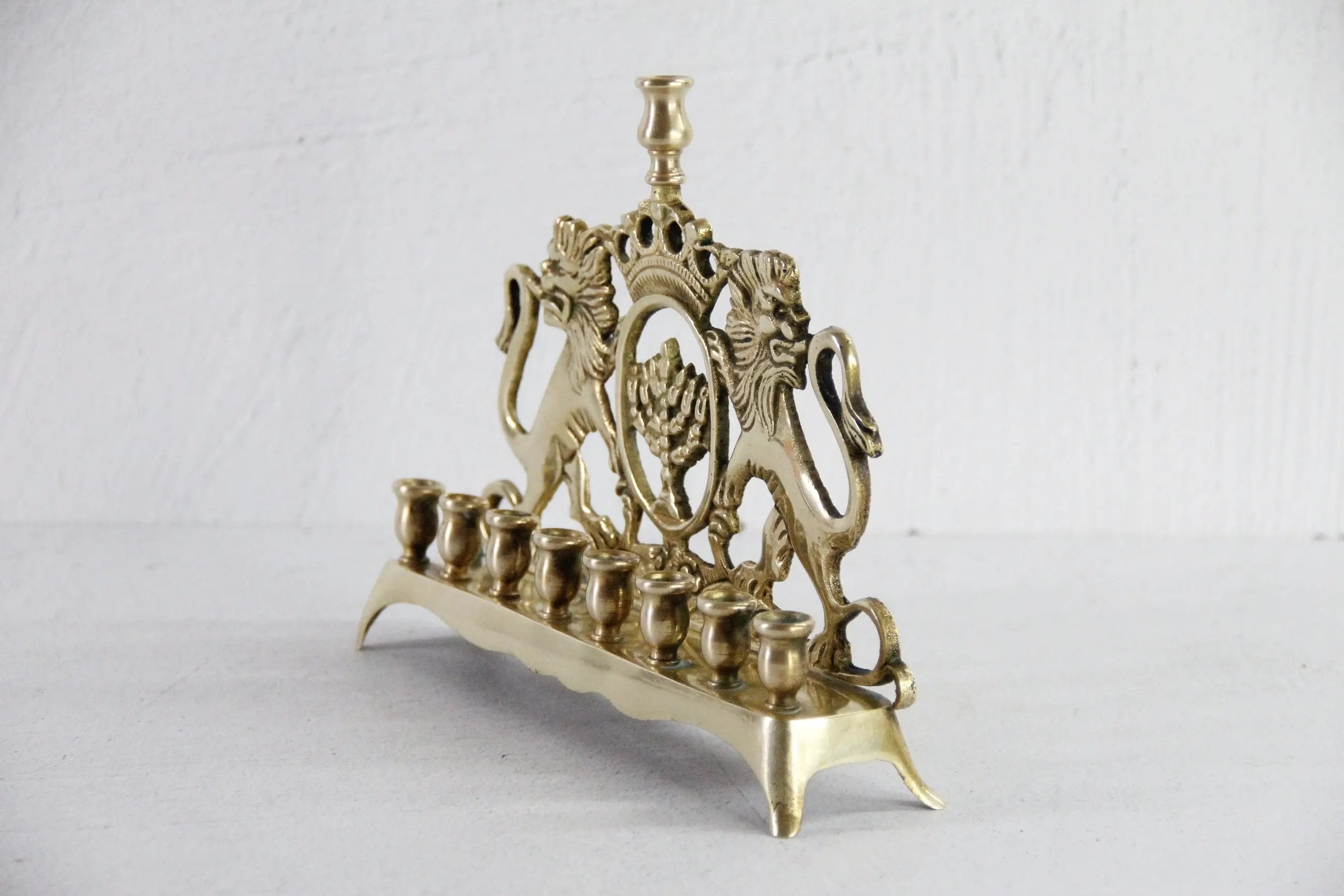 Antique Brass Menorah | 19th Century Eastern European  Debra Hall Lifestyle