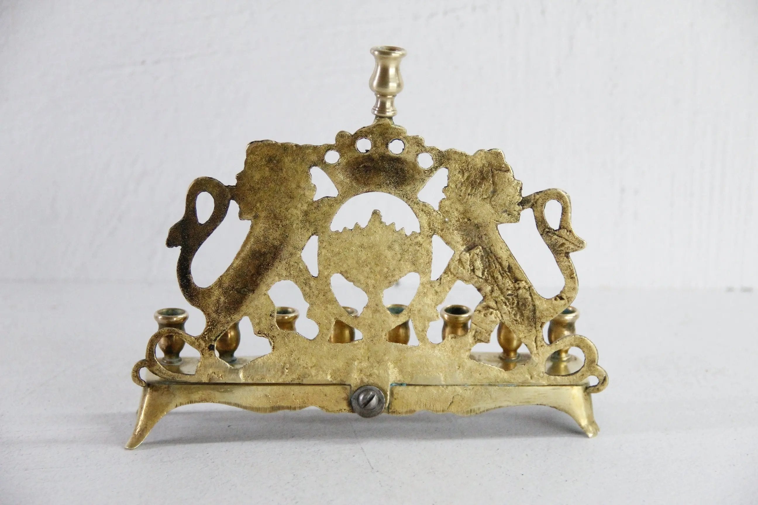 Antique Brass Menorah | 19th Century Eastern European  Debra Hall Lifestyle
