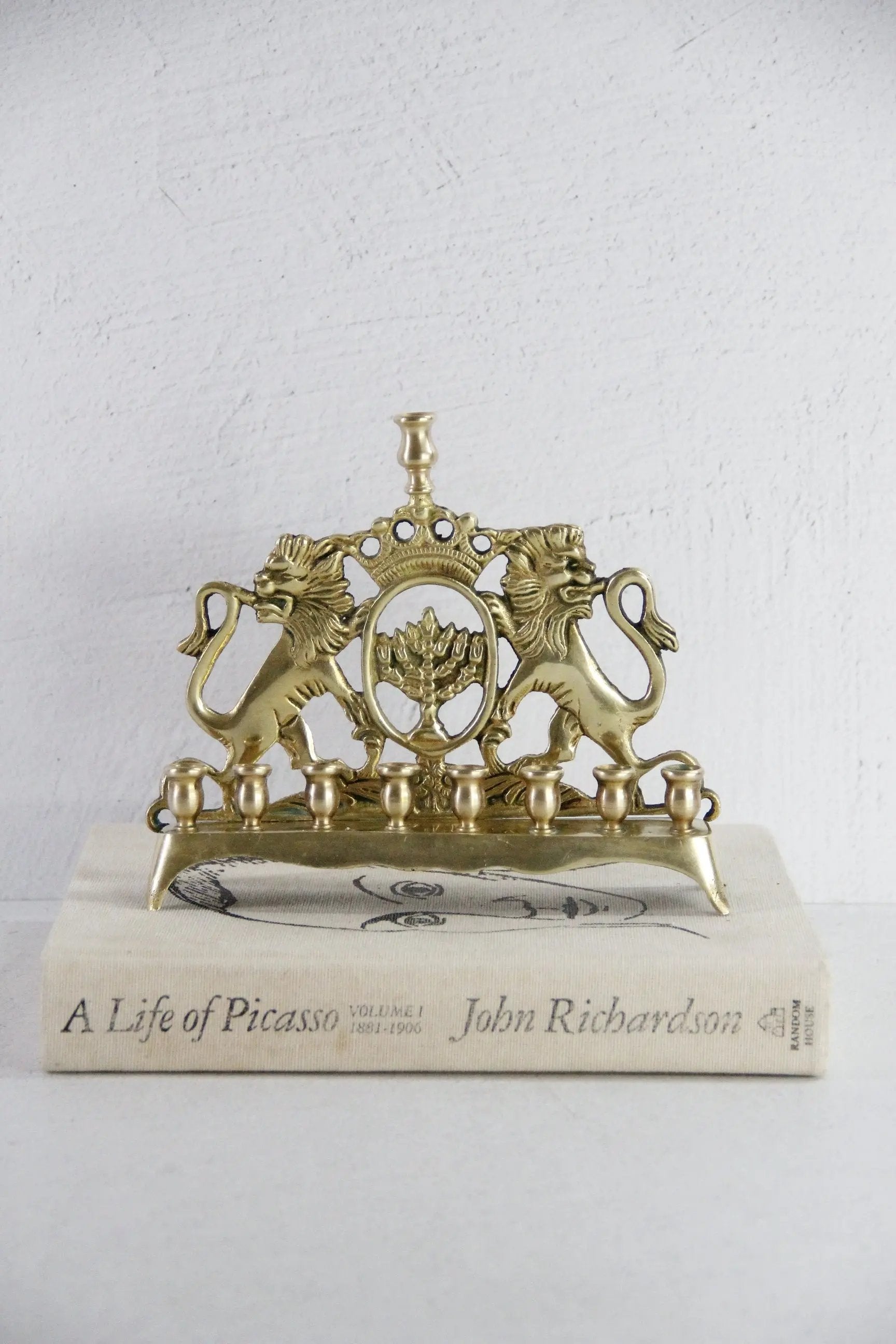 Antique Brass Menorah | 19th Century Eastern European  Debra Hall Lifestyle
