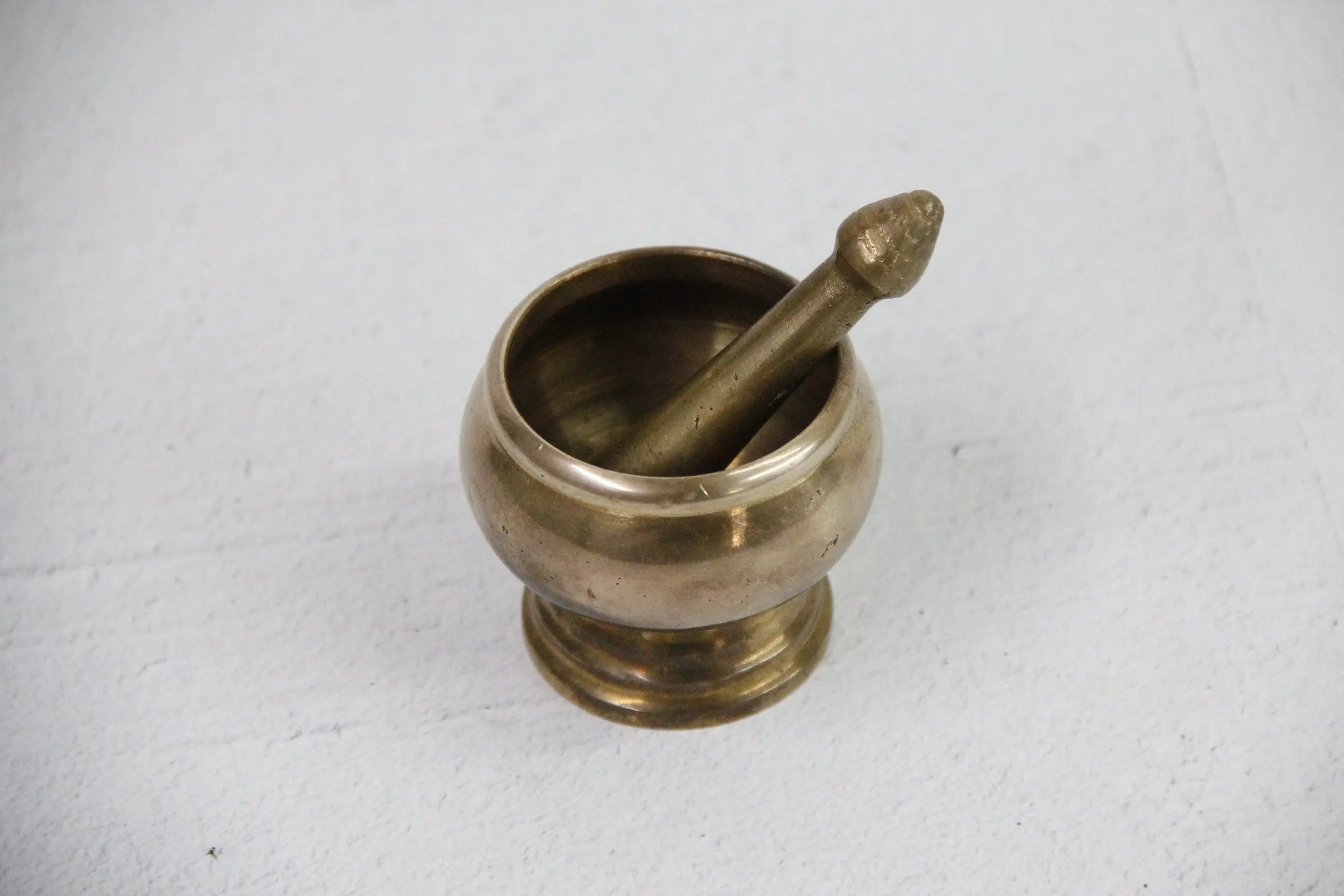 Antique Brass Mortar and Pestle | Petite Heavy 2 Piece  Debra Hall Lifestyle