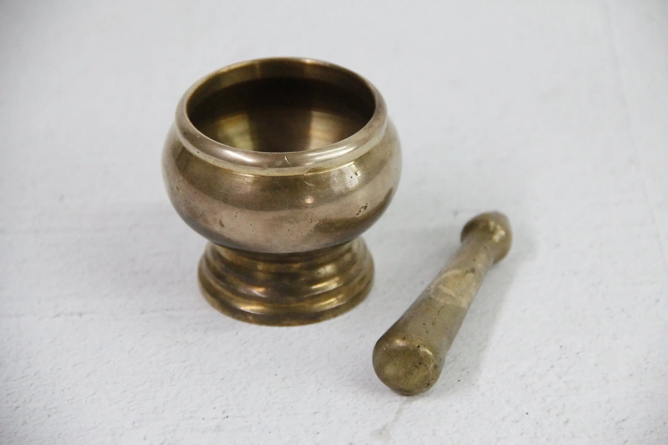 Antique Brass Mortar and Pestle | Petite Heavy 2 Piece  Debra Hall Lifestyle