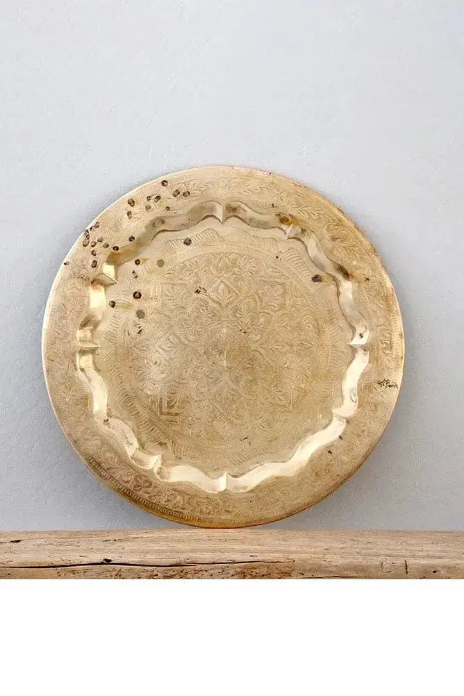 Antique Brass Tray | Incised  Debra Hall Lifestyle