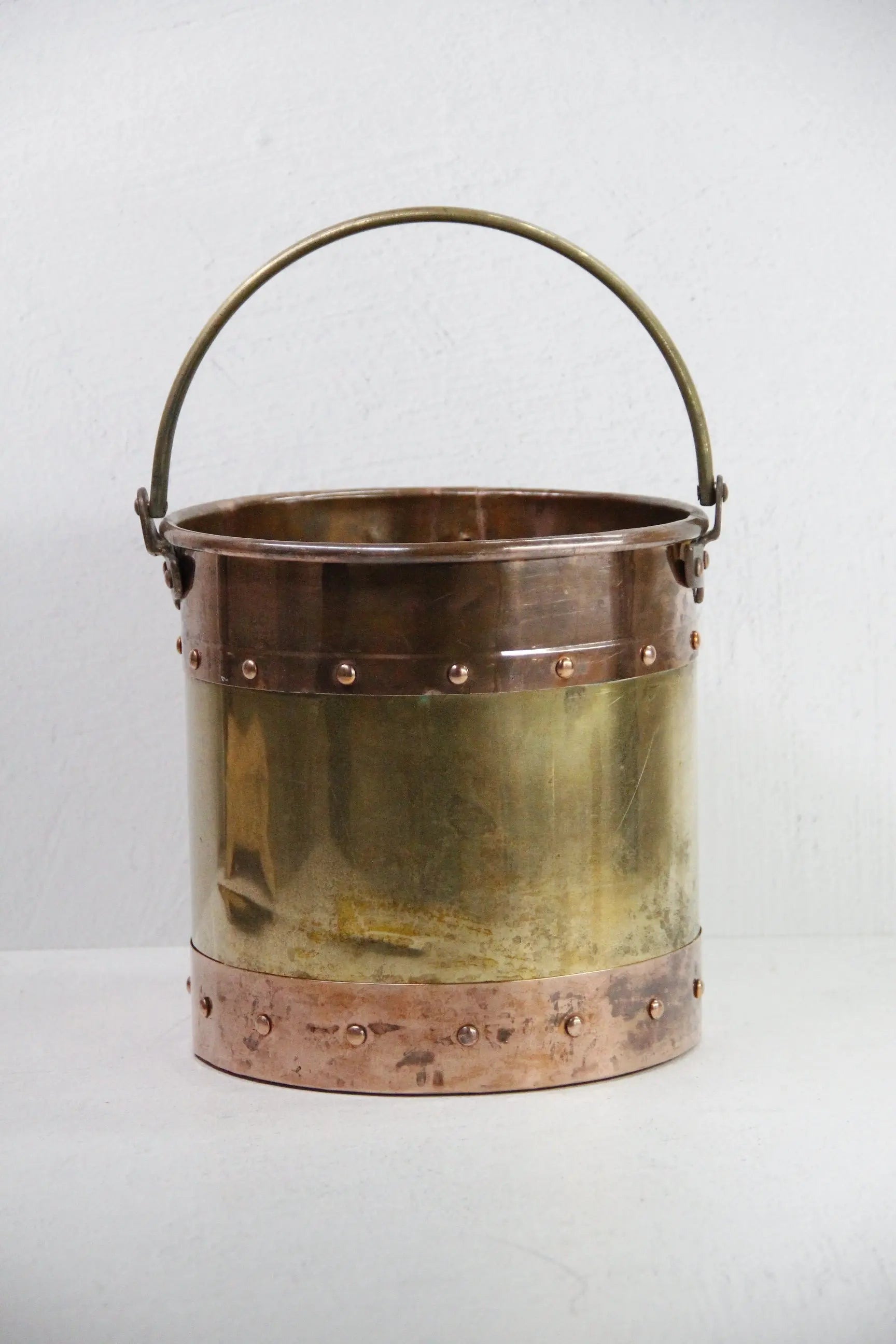 Antique Brass and Copper Bucket England | Riveted-Patina  Debra Hall Lifestyle