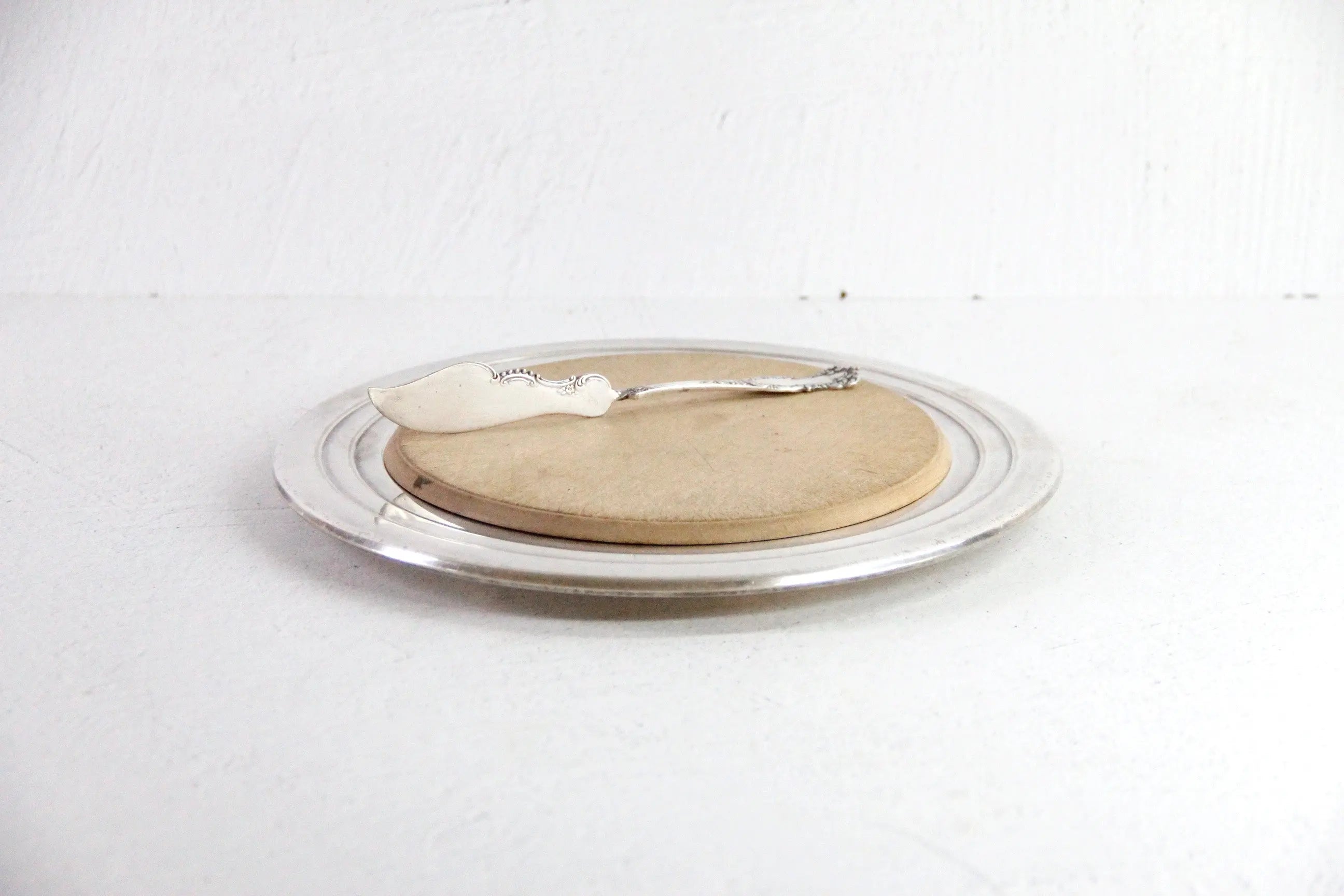 Antique Bread Board With Silver Serving Tray | England  Debra Hall Lifestyle