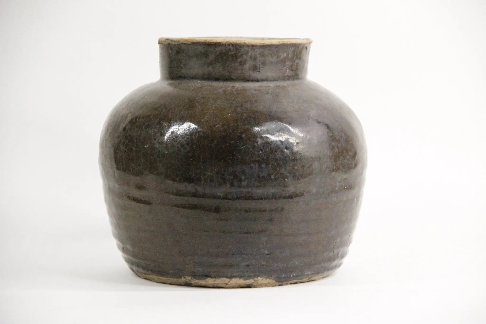 Antique Brown Glazed Pottery | Pot 2  Debra Hall Lifestyle