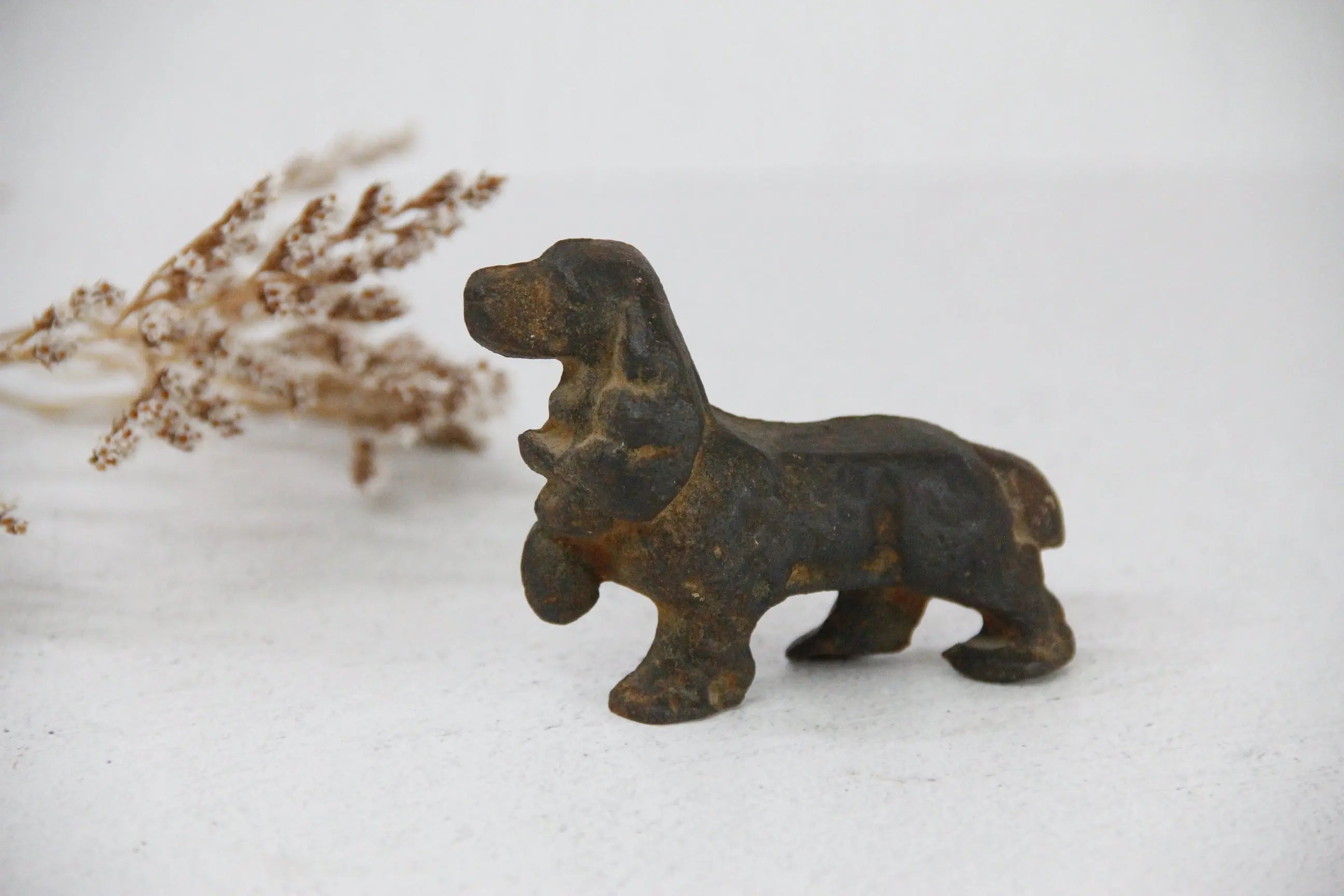 Antique Cast Iron Dog | Cocker Spaniel Paper Weight  Debra Hall Lifestyle