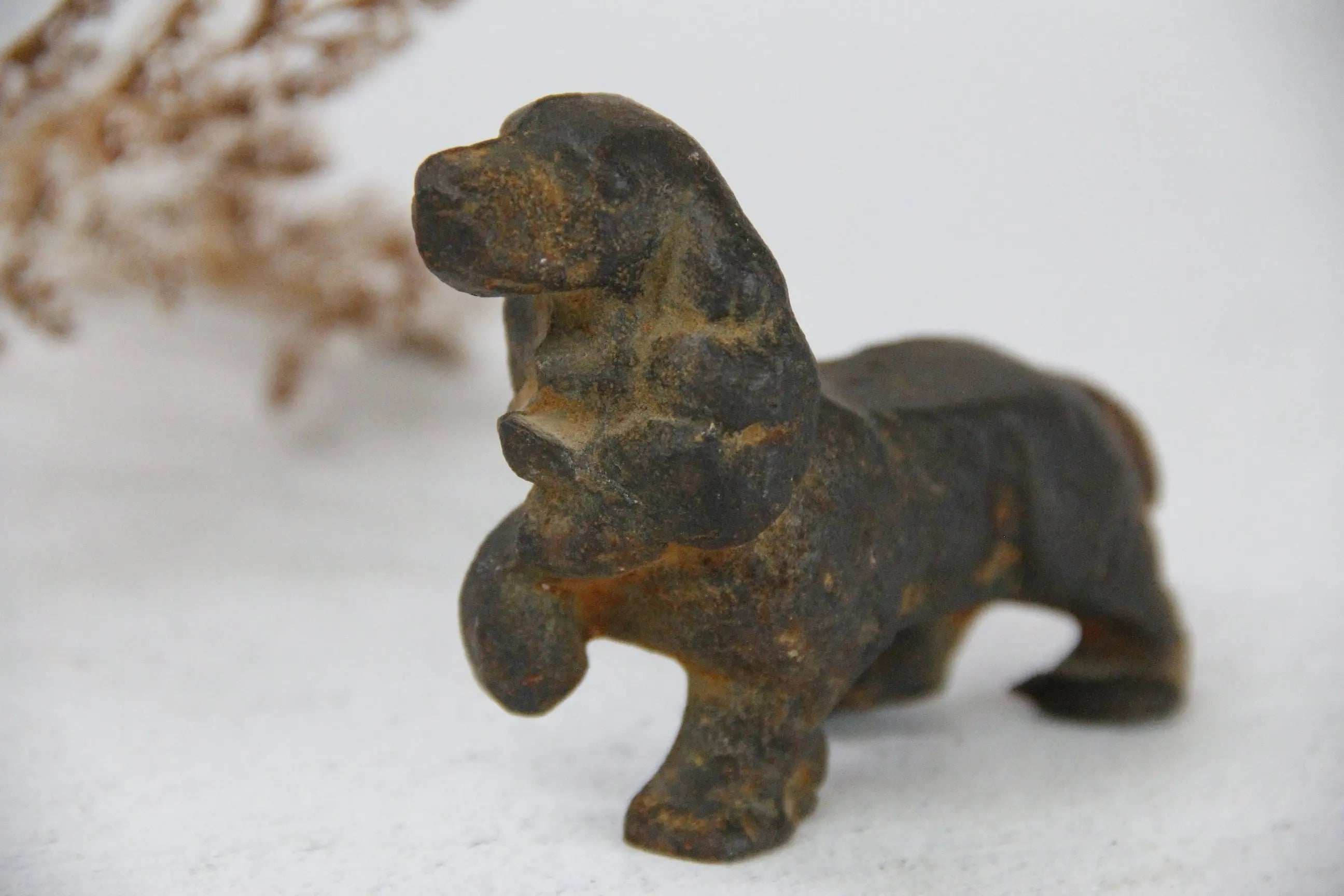 Antique Cast Iron Dog | Cocker Spaniel Paper Weight  Debra Hall Lifestyle