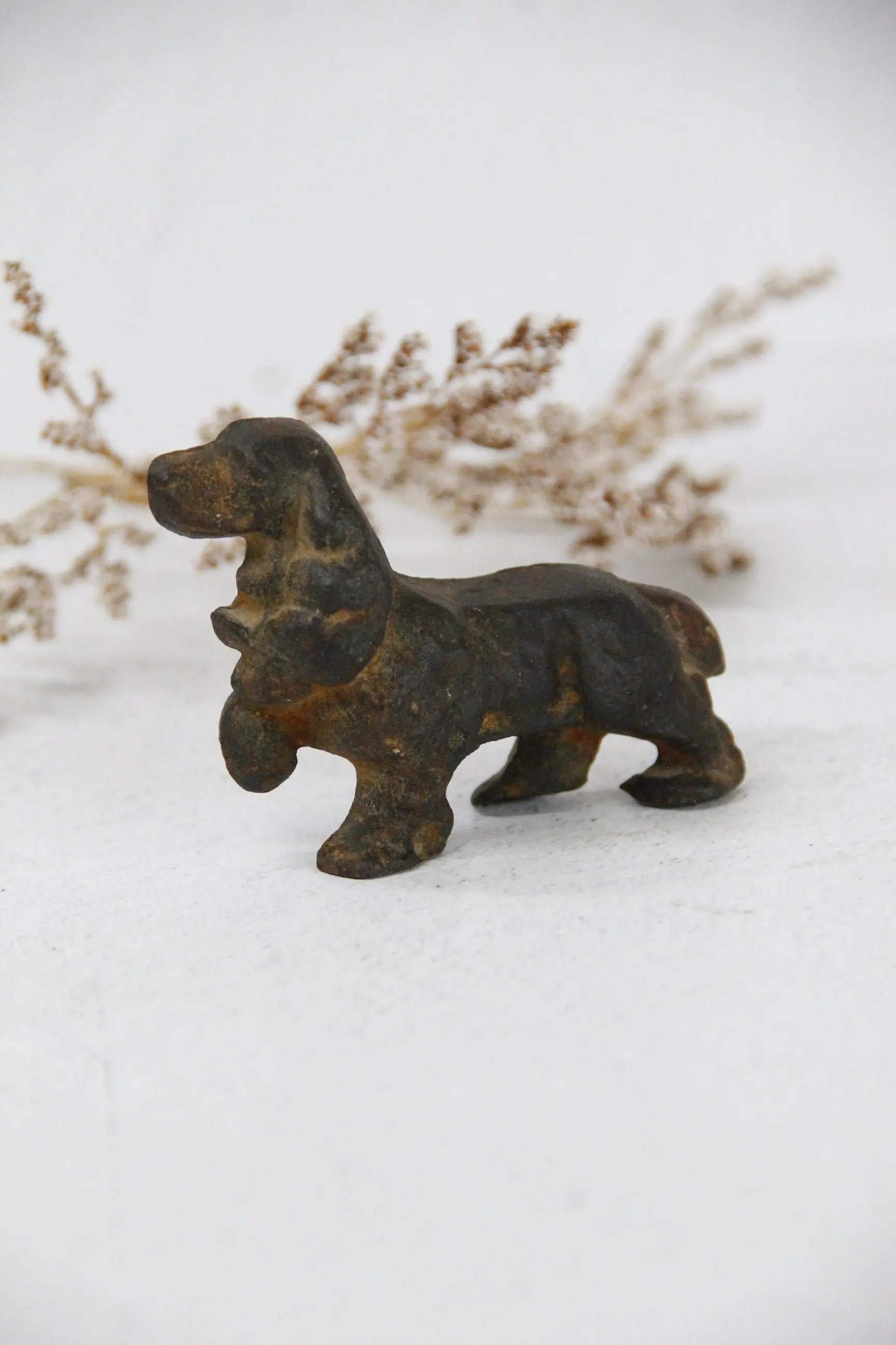 Antique Cast Iron Dog | Cocker Spaniel Paper Weight  Debra Hall Lifestyle