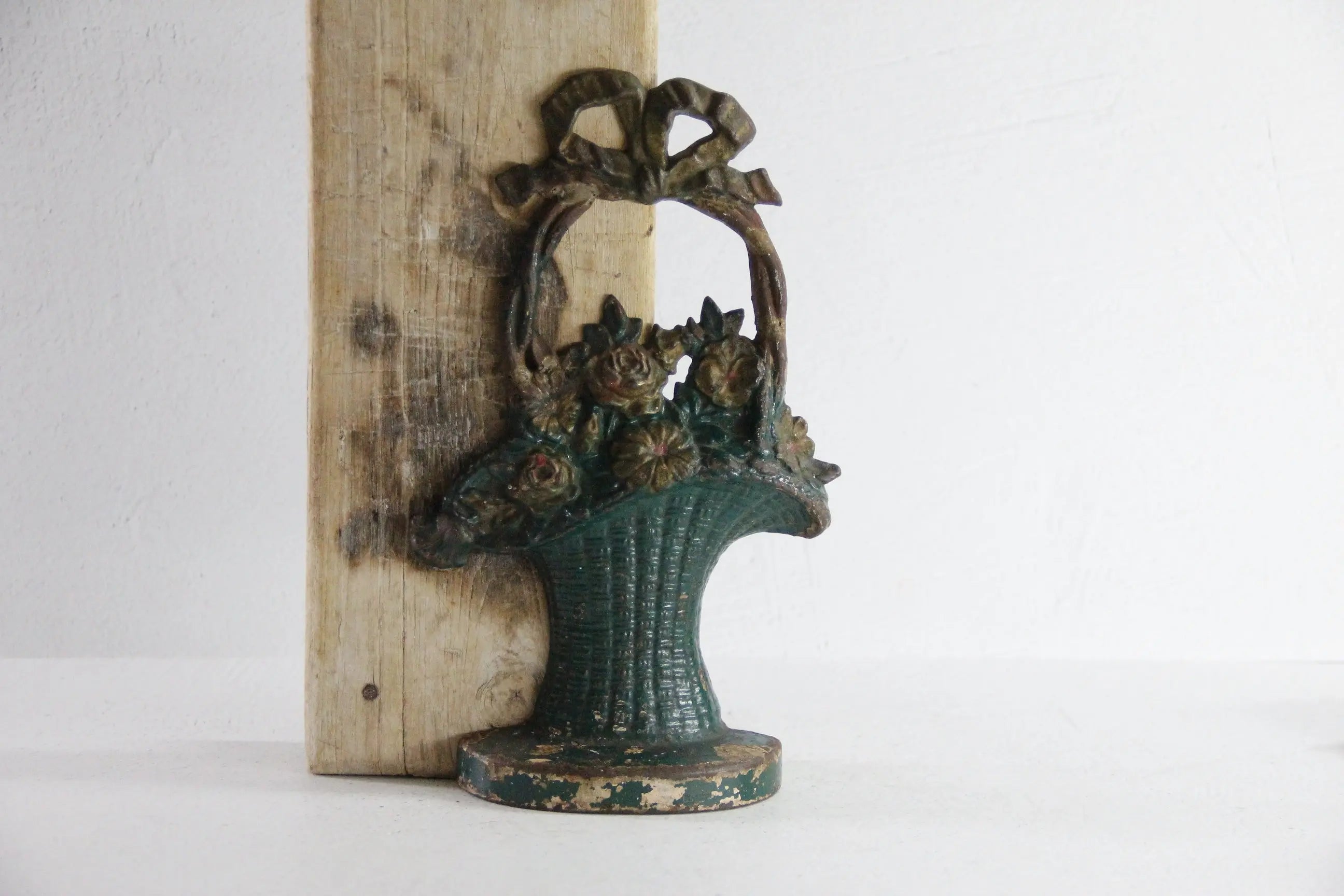 Antique Cast Iron Doorstop | Hubley Flower Basket  Debra Hall Lifestyle