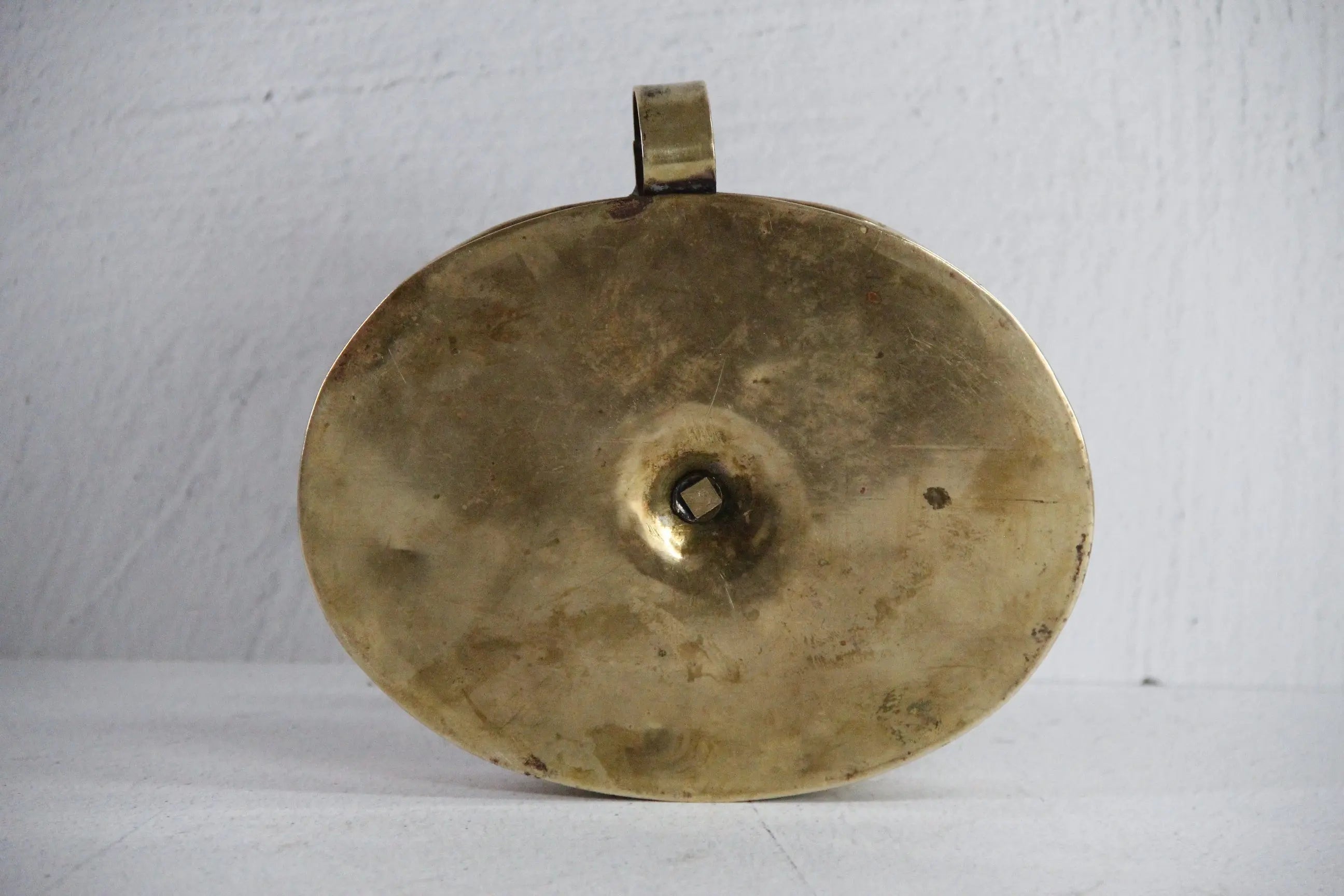 Antique Chamberstick | English Oval Brass Candle Holder  Debra Hall Lifestyle