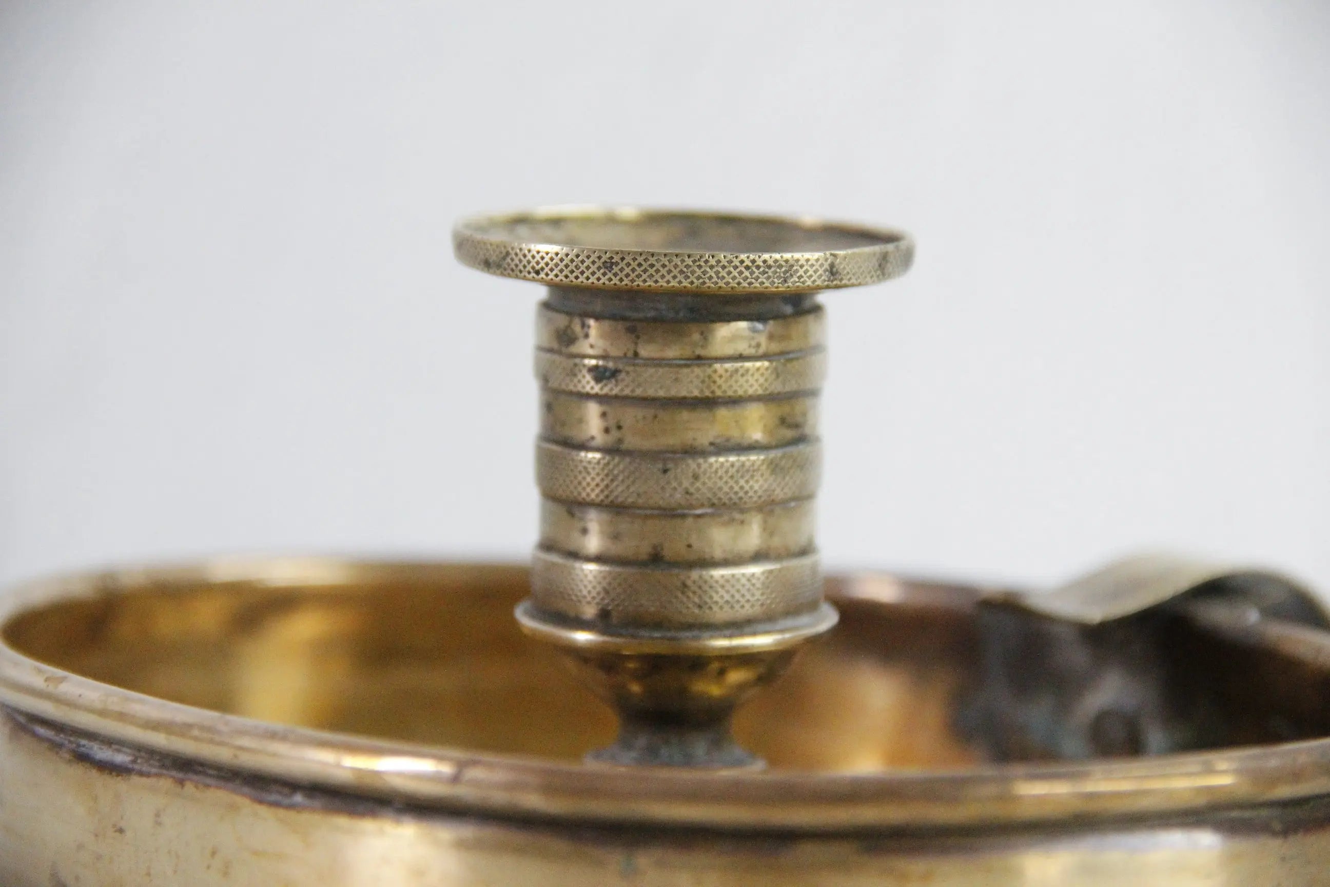 Antique Chamberstick | English Oval Brass Candle Holder  Debra Hall Lifestyle