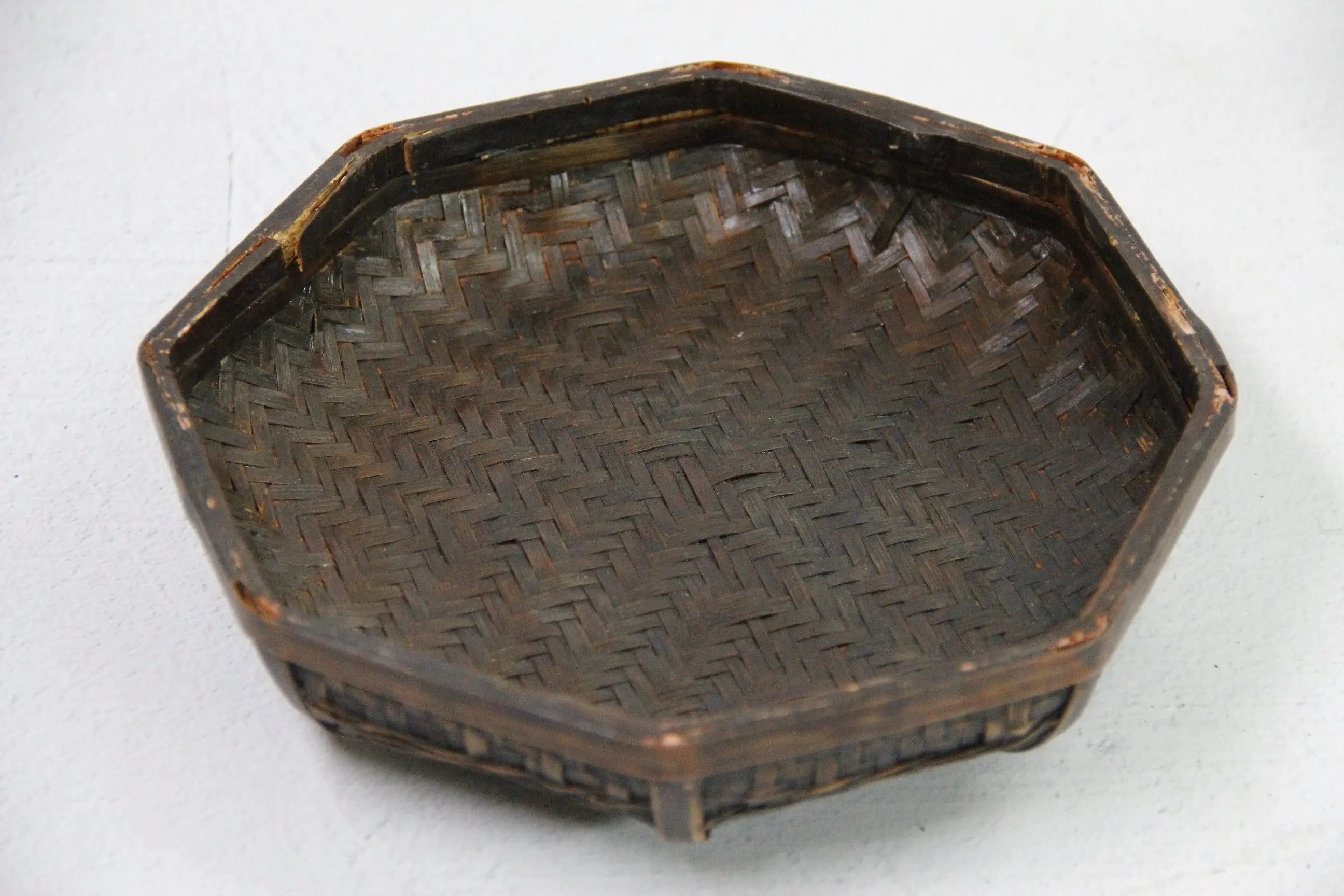 Antique Chinese Basket Lunch Box | Carved Bamboo  Debra Hall Lifestyle