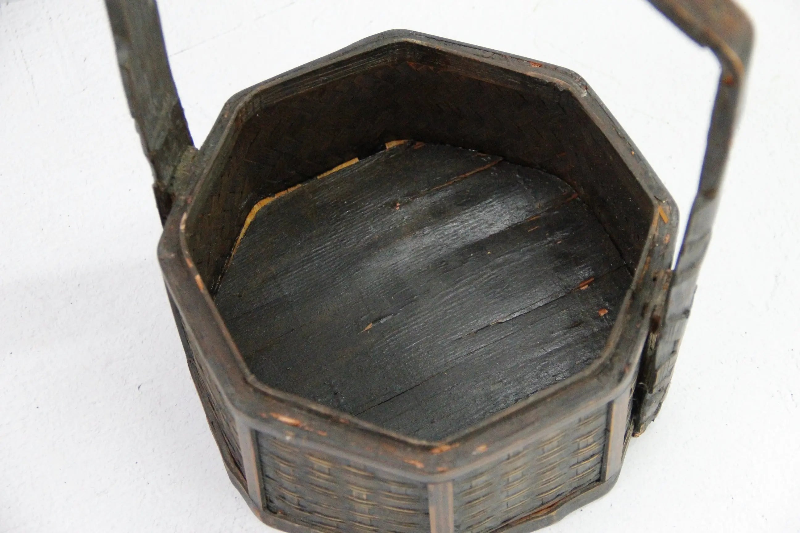 Antique Chinese Basket Lunch Box | Carved Bamboo  Debra Hall Lifestyle