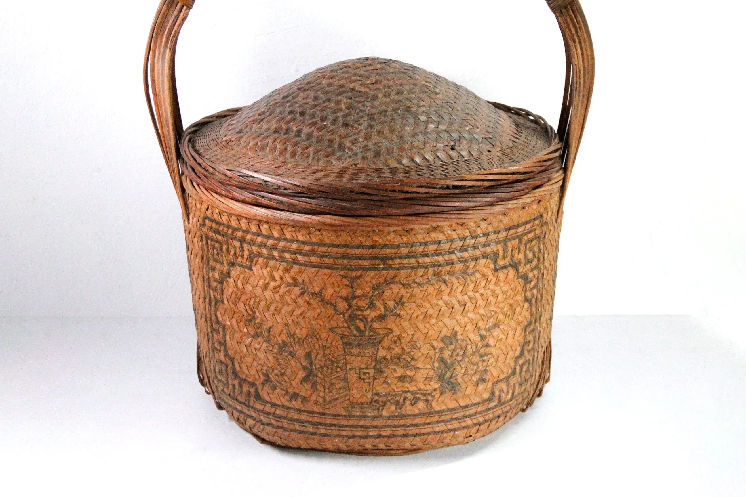 Chinese Wedding Basket - Antique Chinoiserie XL Hand Woven